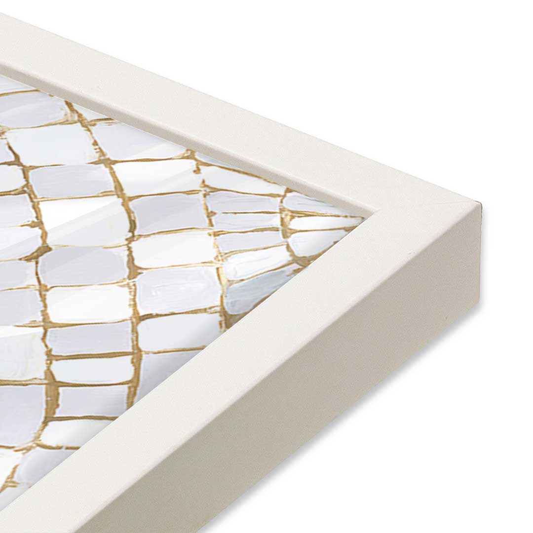 [Color:Opaque White], Picture of art in a Opaque White frame at an angle