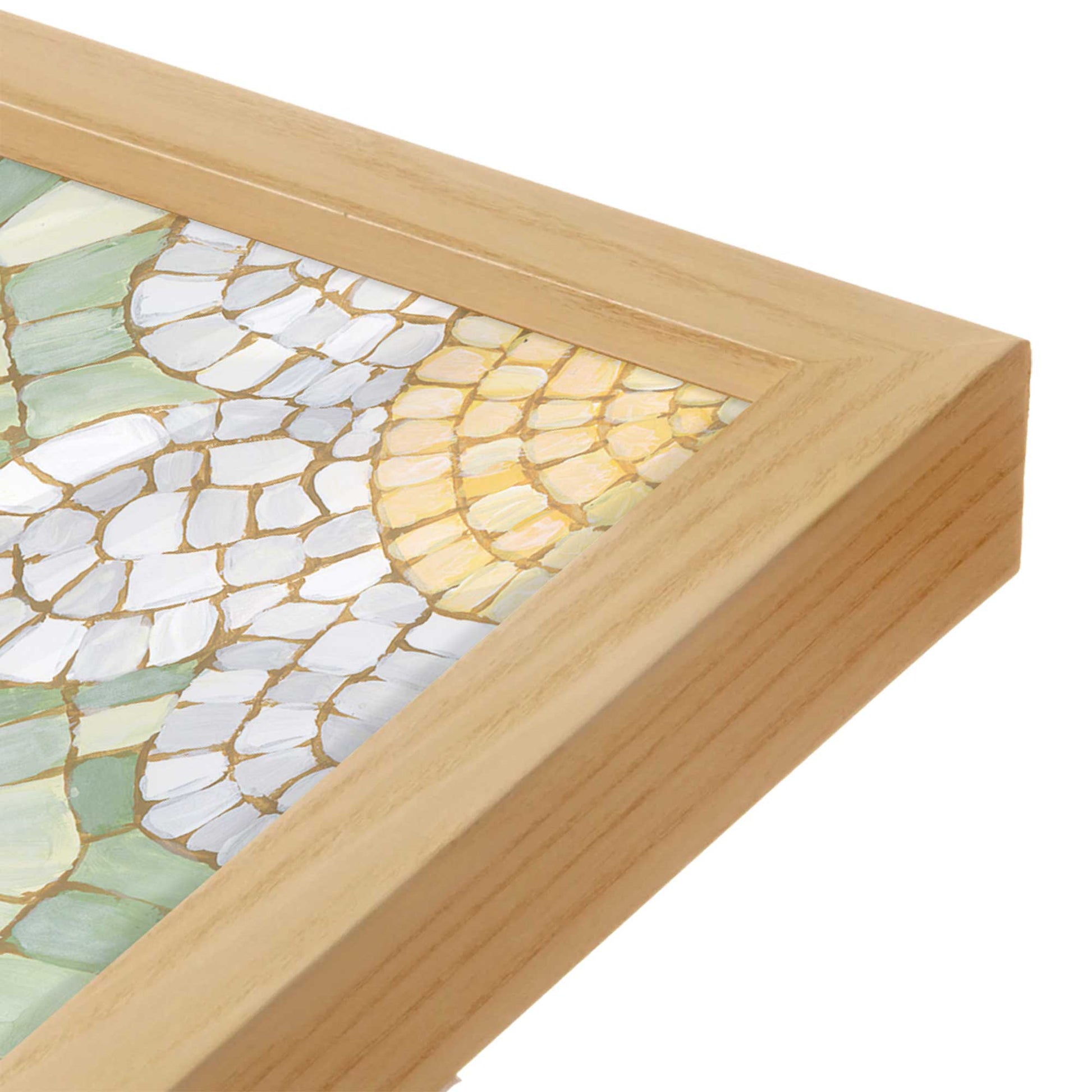 [Color:American Maple], Picture of art in a American Maple frame at an angle