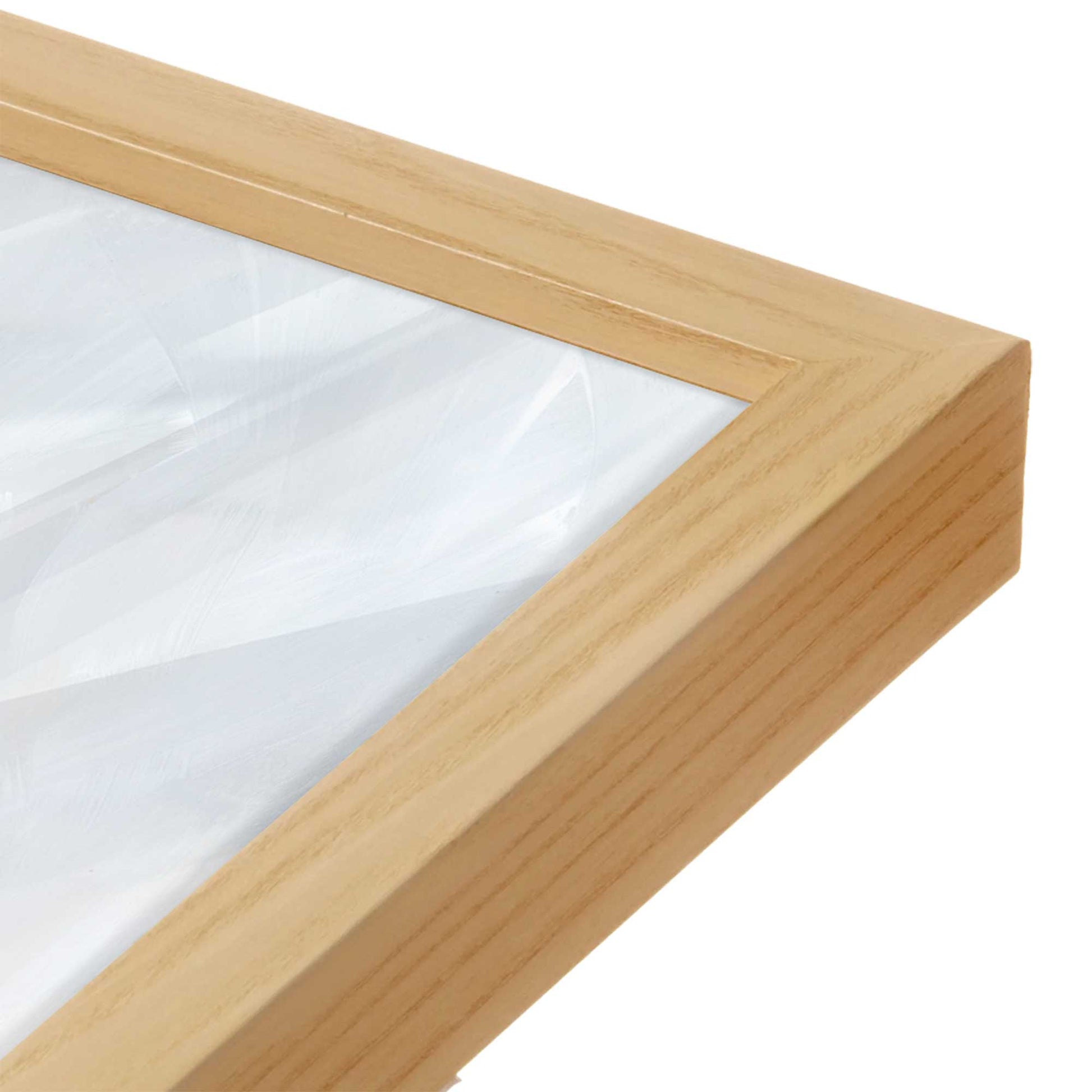 [Color:American Maple], Picture of art in a American Maple frame at an angle