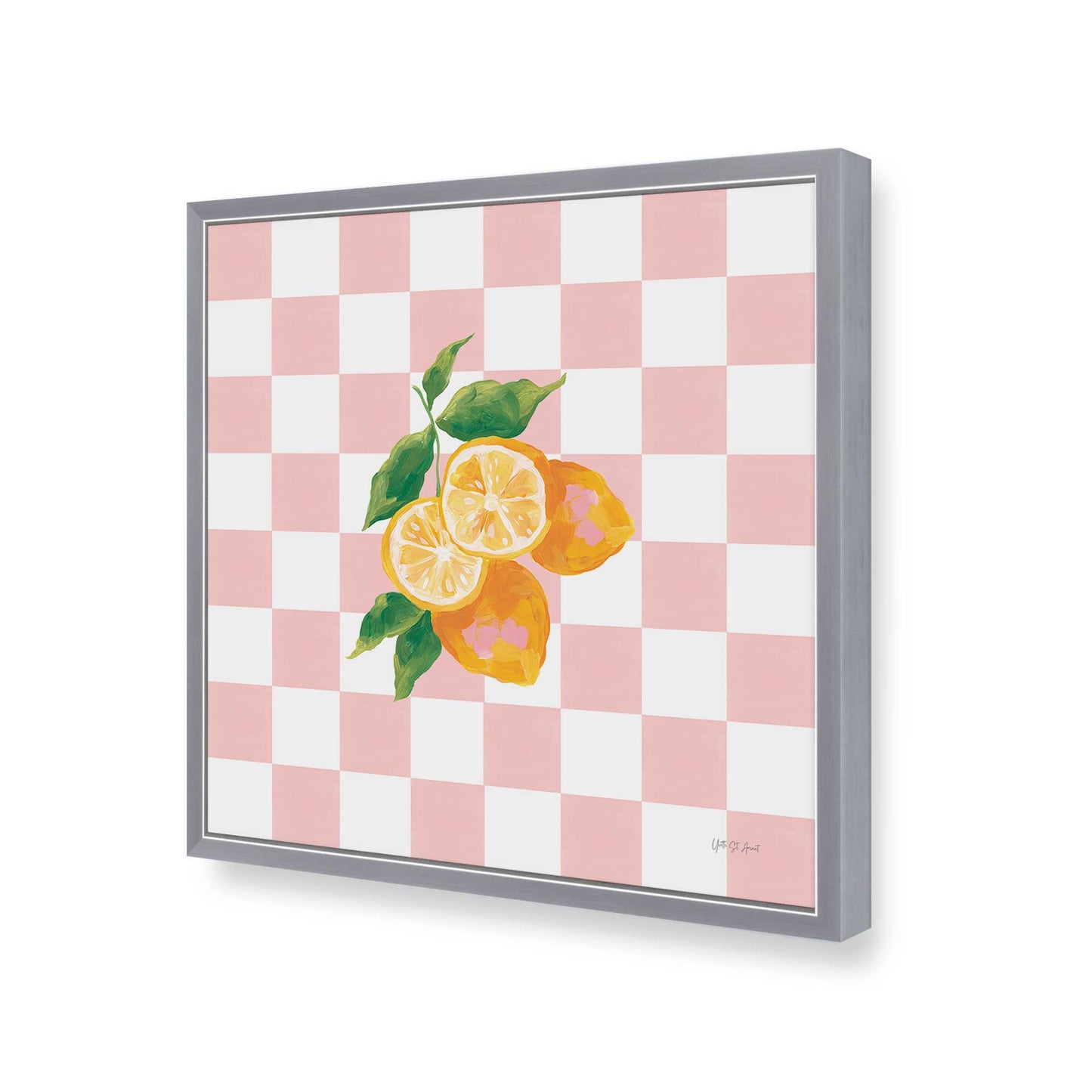[Color:Polished Chrome], Picture of art in a Polished Chrome frame of the corner