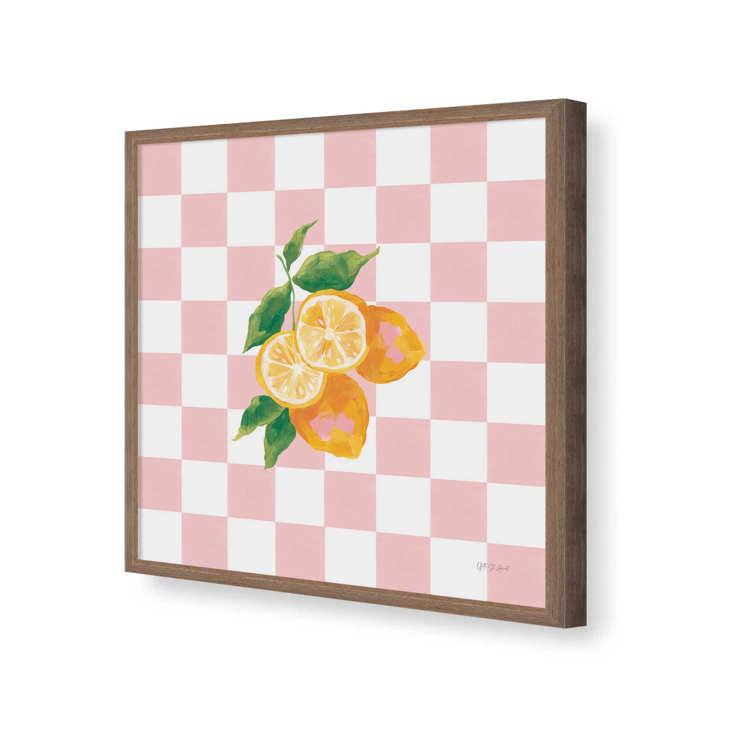 [Color:Walnut], Picture of art in a Walnut frame of the corner