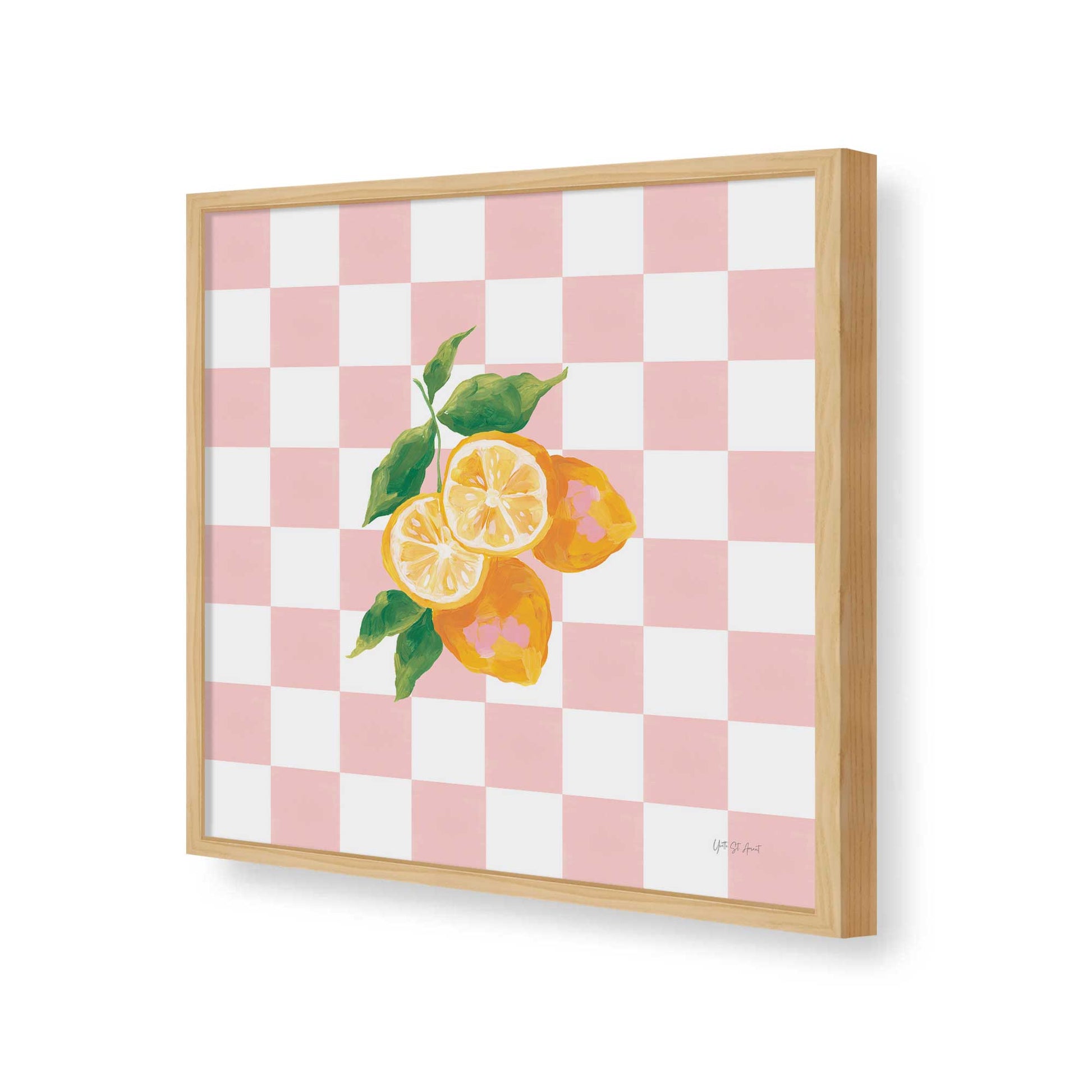 [Color:American Maple], Picture of art in a American Maple frame of the corner