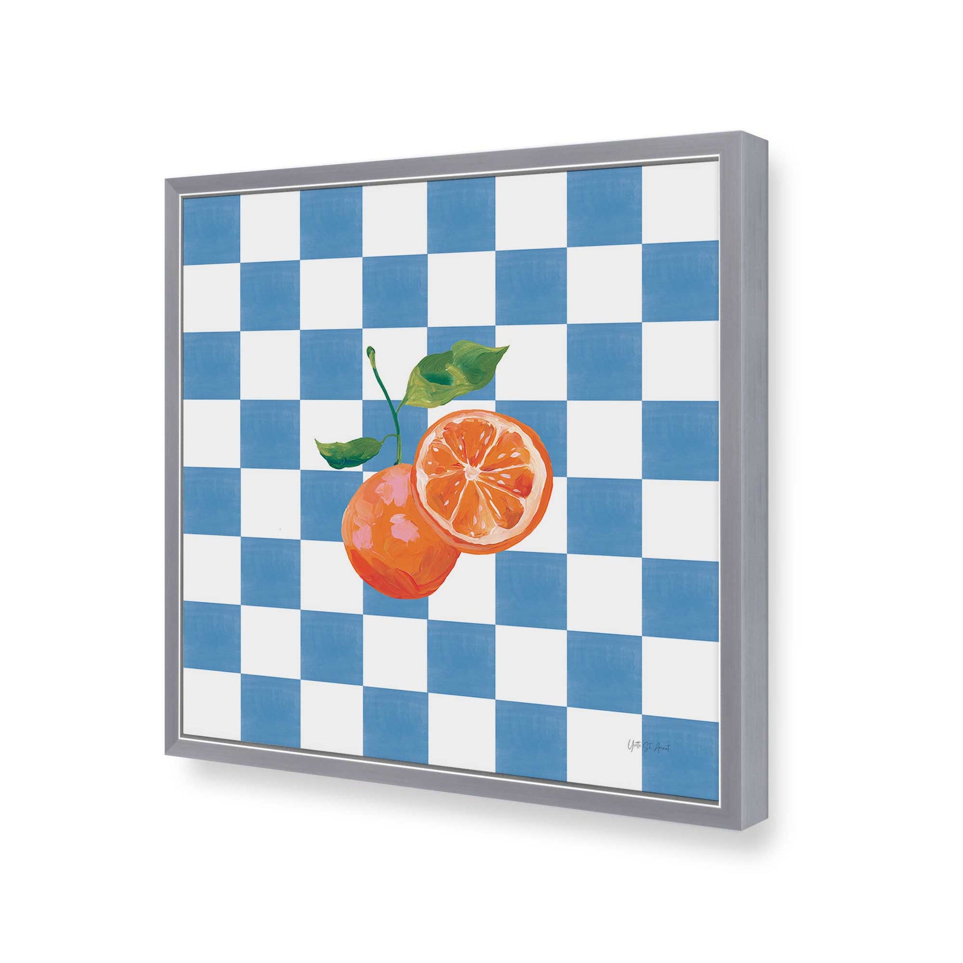 [Color:Polished Chrome], Picture of art in a Polished Chrome frame of the corner
