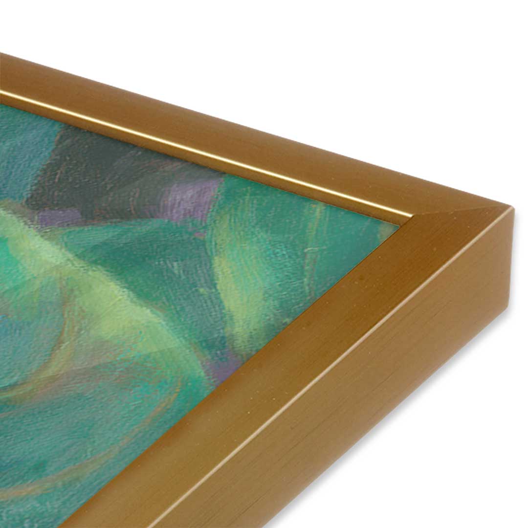[Color:Polished Gold], Picture of art in a Polished Gold frame at an angle