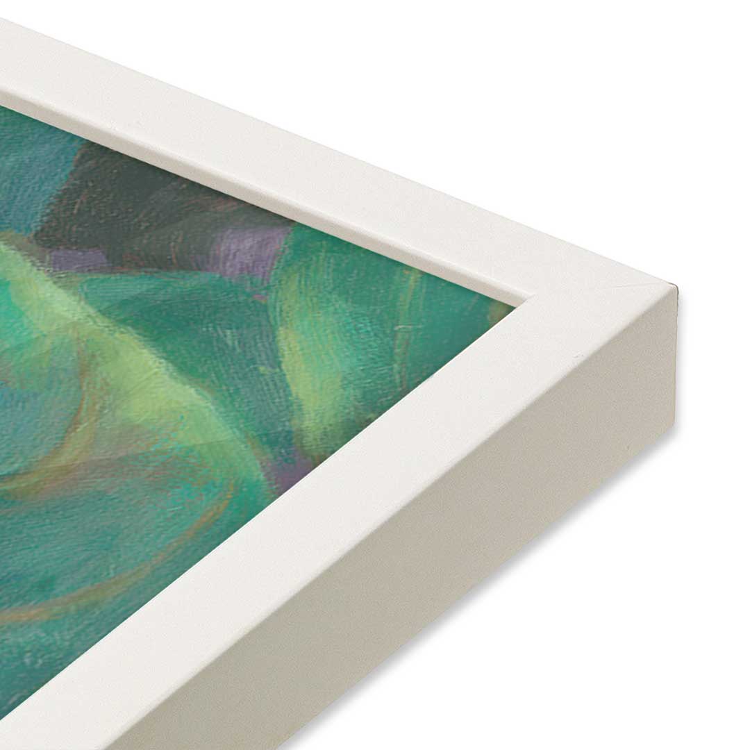 [Color:Opaque White], Picture of art in a Opaque White frame at an angle