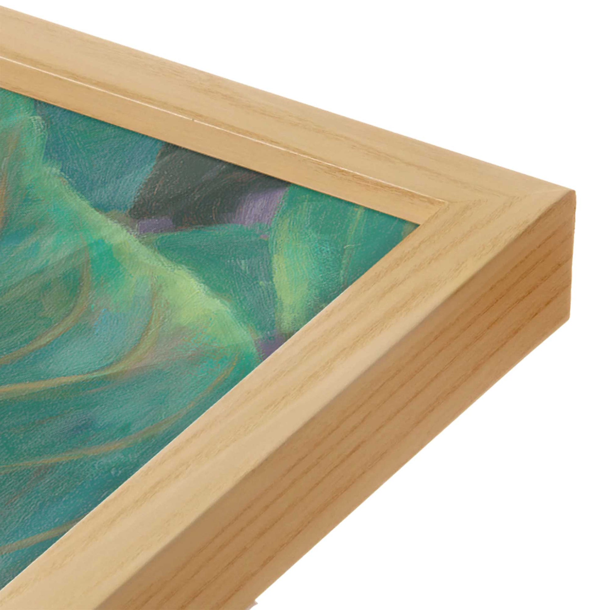 [Color:American Maple], Picture of art in a American Maple frame at an angle