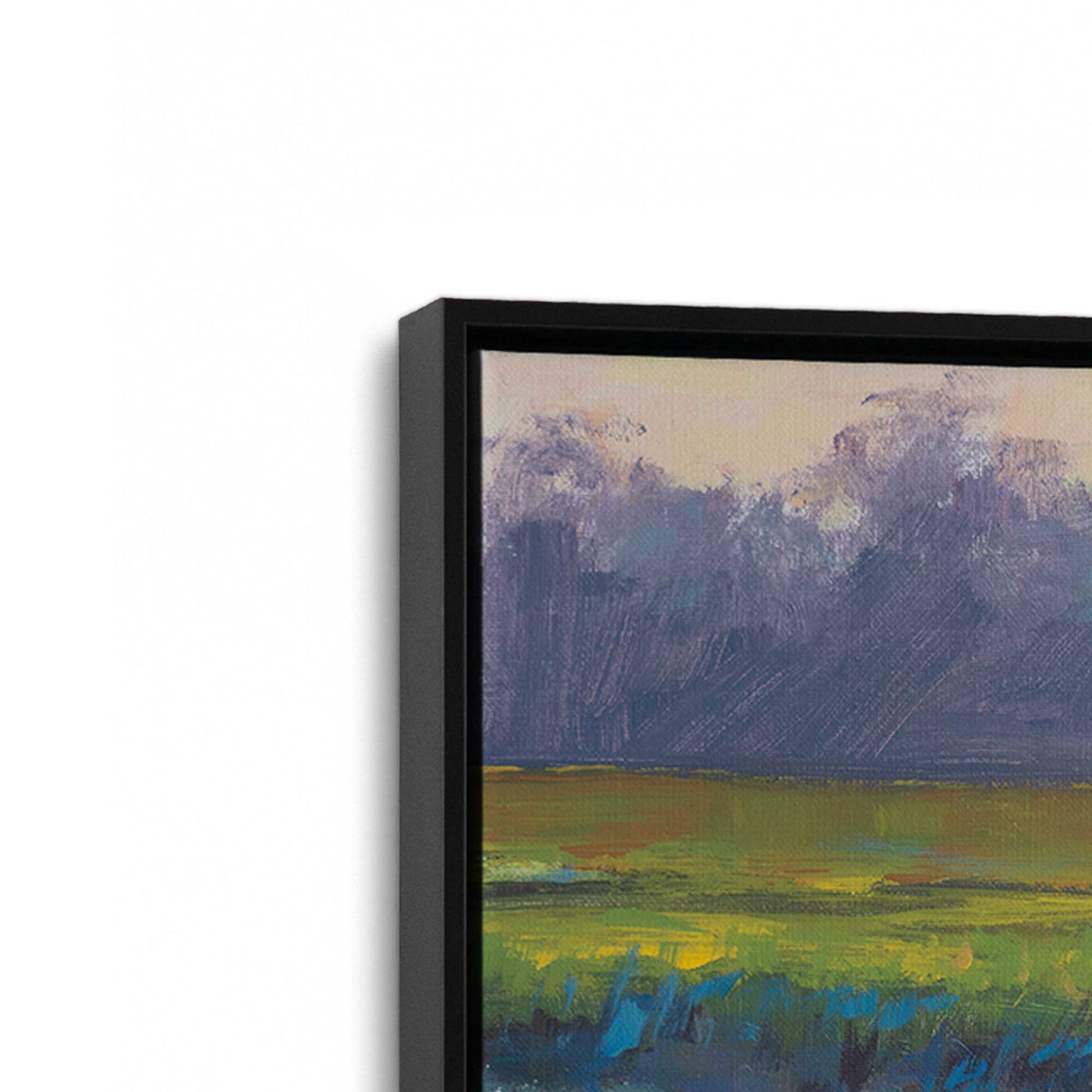 [Color:Satin Black], Picture of art in a Satin Black frame at an angle