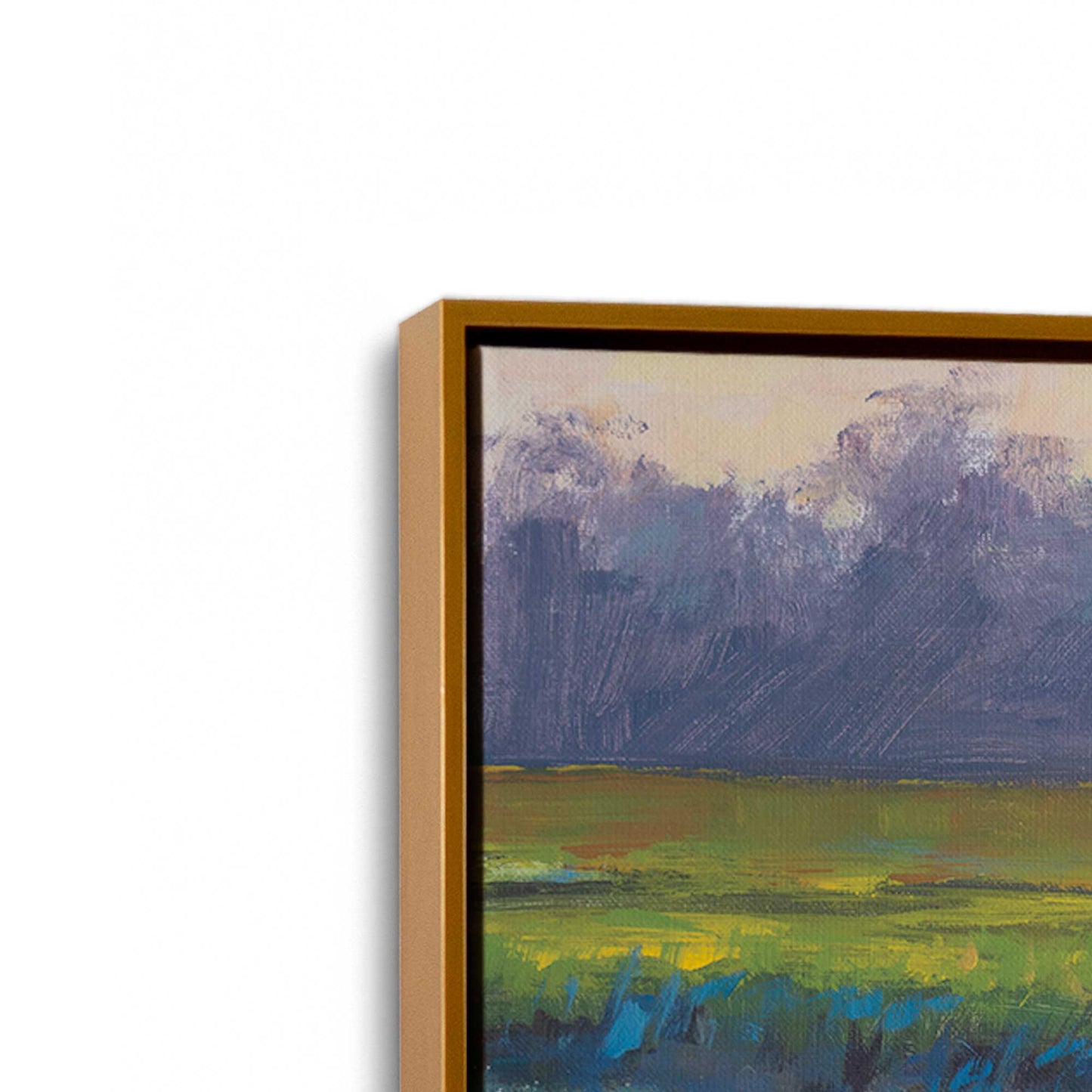[Color:Polished Gold], Picture of art in a Polished Gold frame at an angle