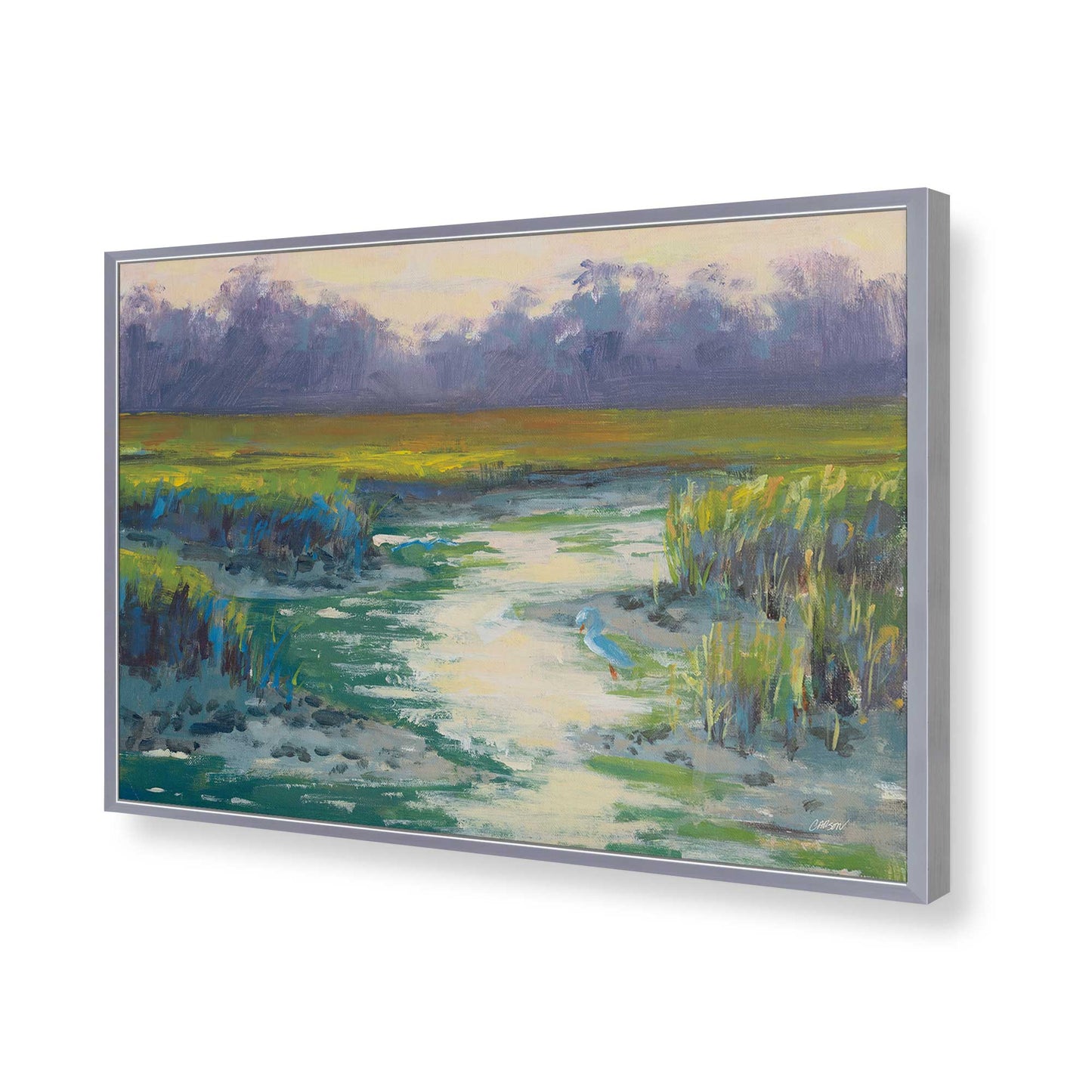[Color:Polished Chrome], Picture of art in a Polished Chrome frame of the corner