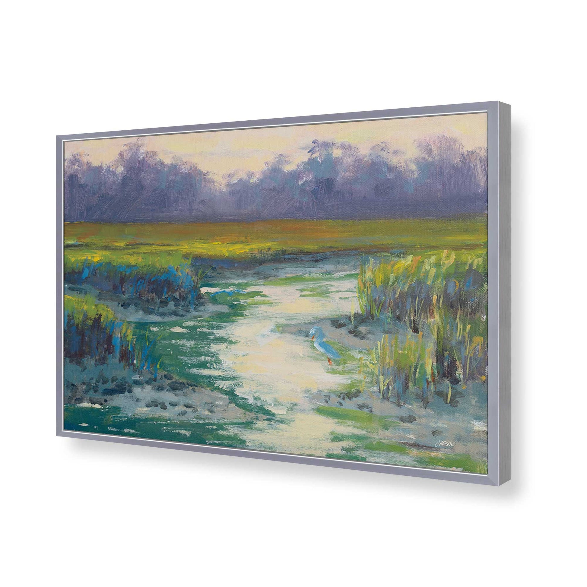 [Color:Polished Chrome], Picture of art in a Polished Chrome frame of the corner