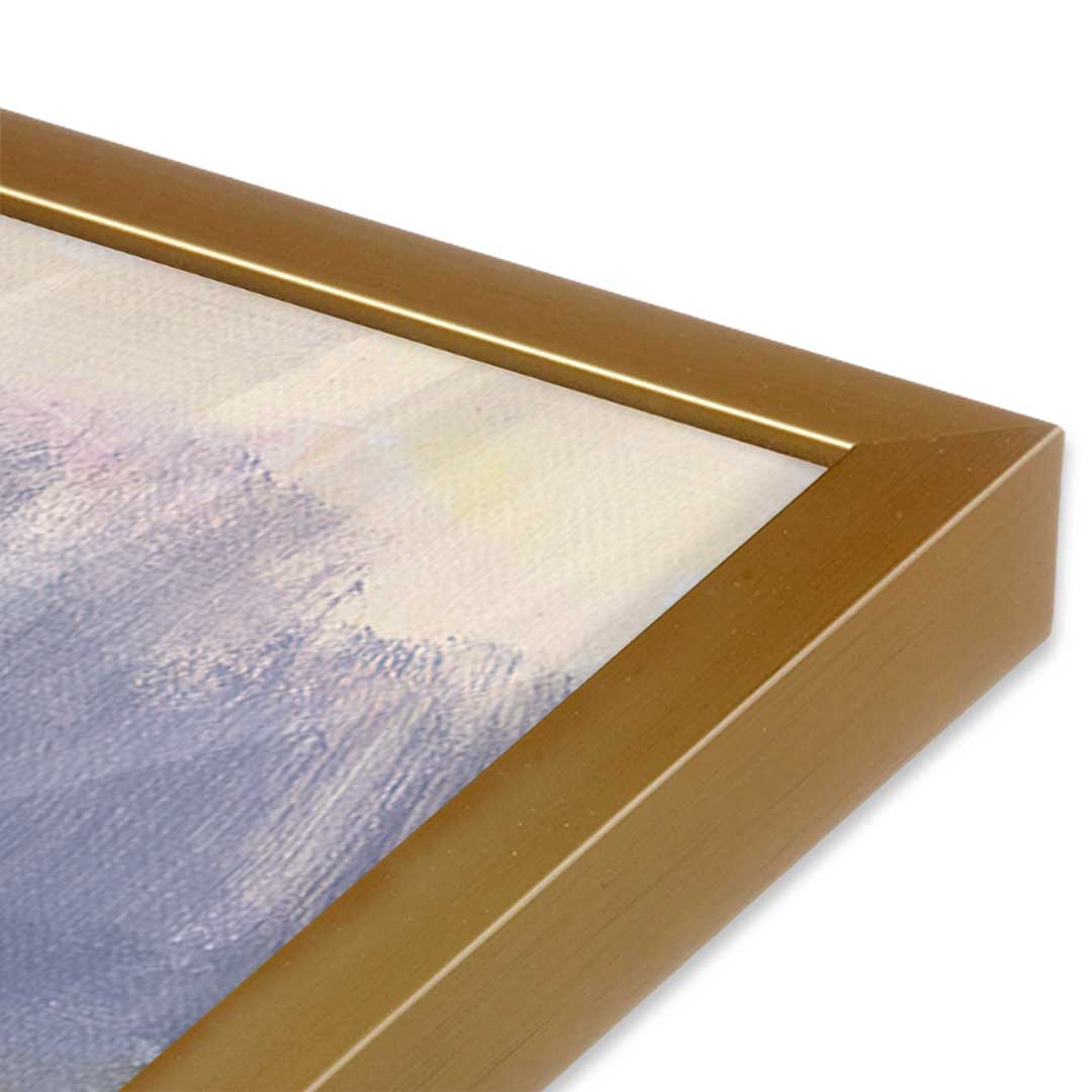 [Color:Polished Gold], Picture of art in a Polished Gold frame at an angle