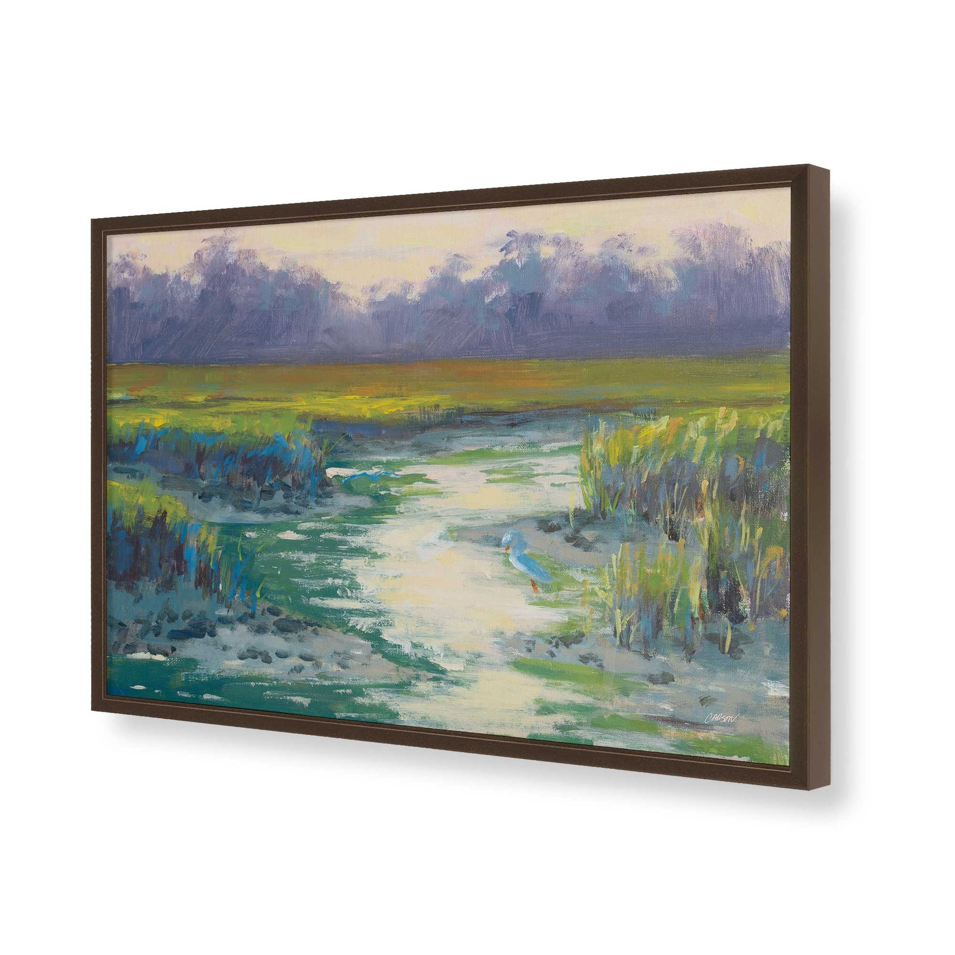 [Color:Brown], Picture of art in a Brown frame of the corner