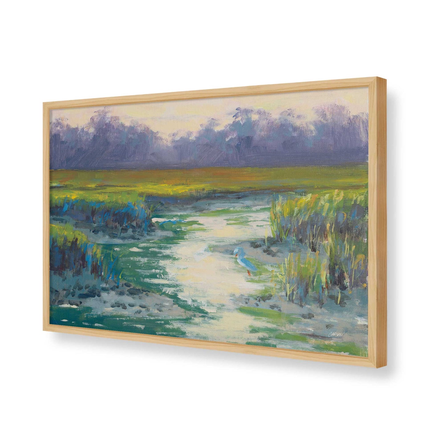 [Color:American Maple], Picture of art in a American Maple frame of the corner