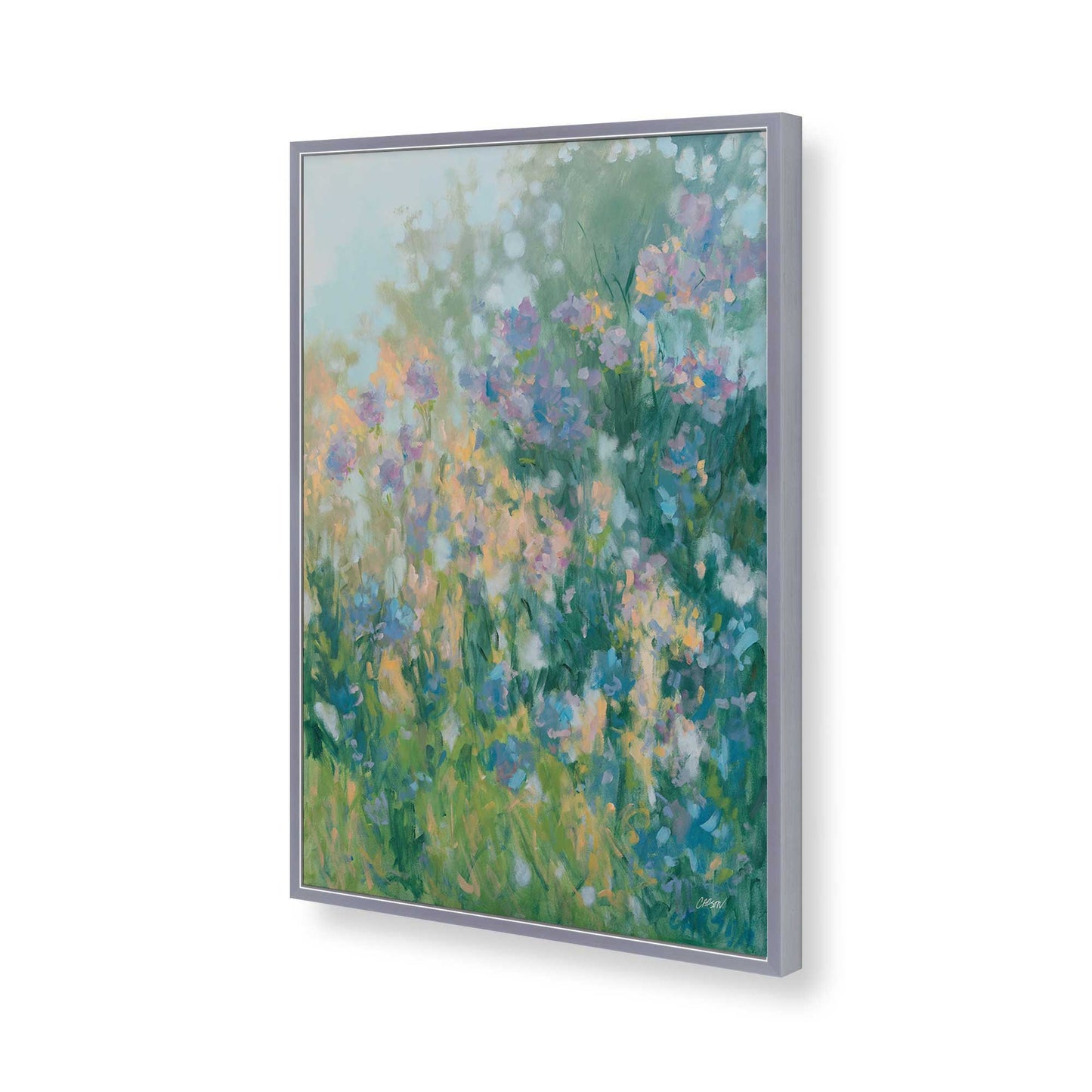 [Color:Polished Chrome], Picture of art in a Polished Chrome frame of the corner