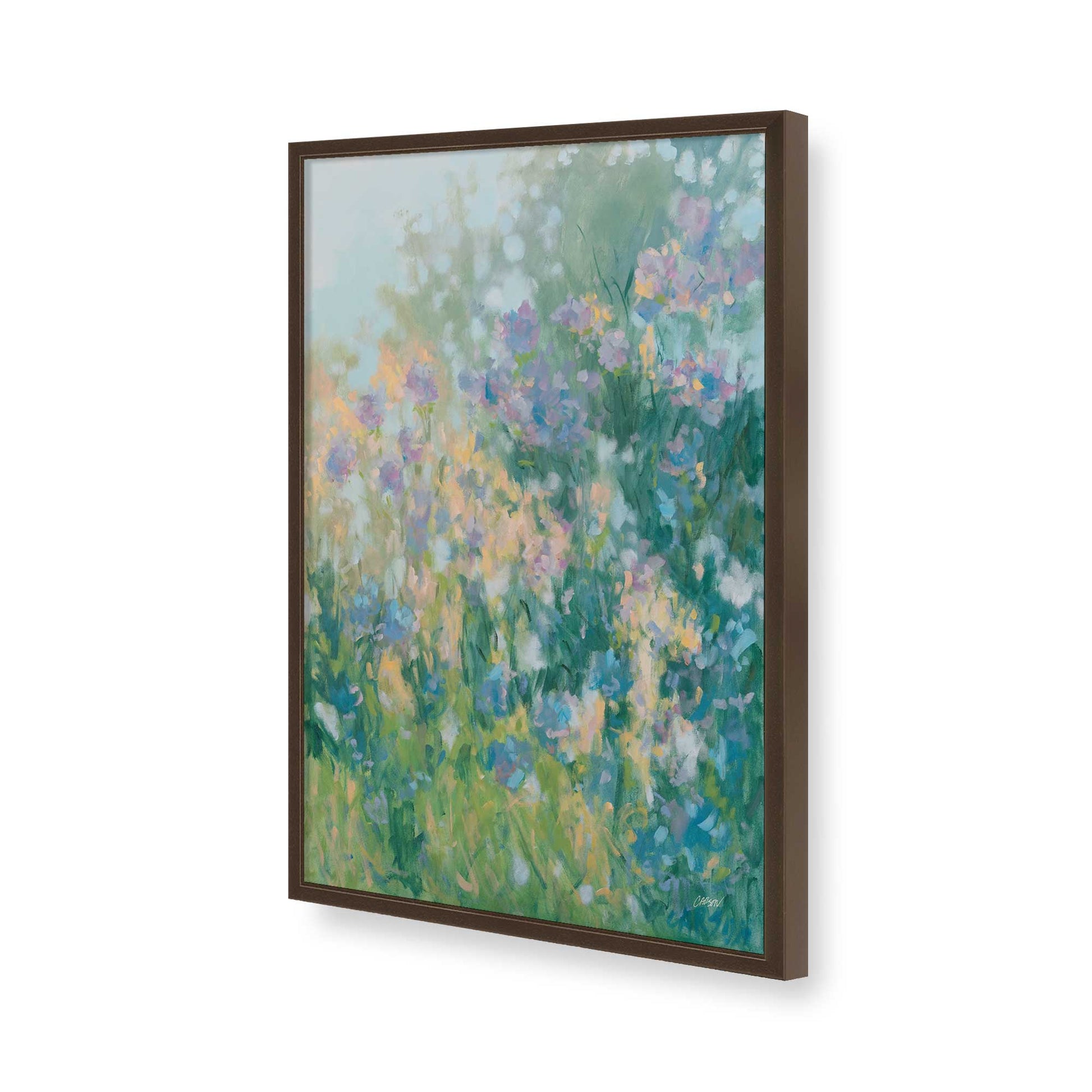 [Color:Brown], Picture of art in a Brown frame of the corner