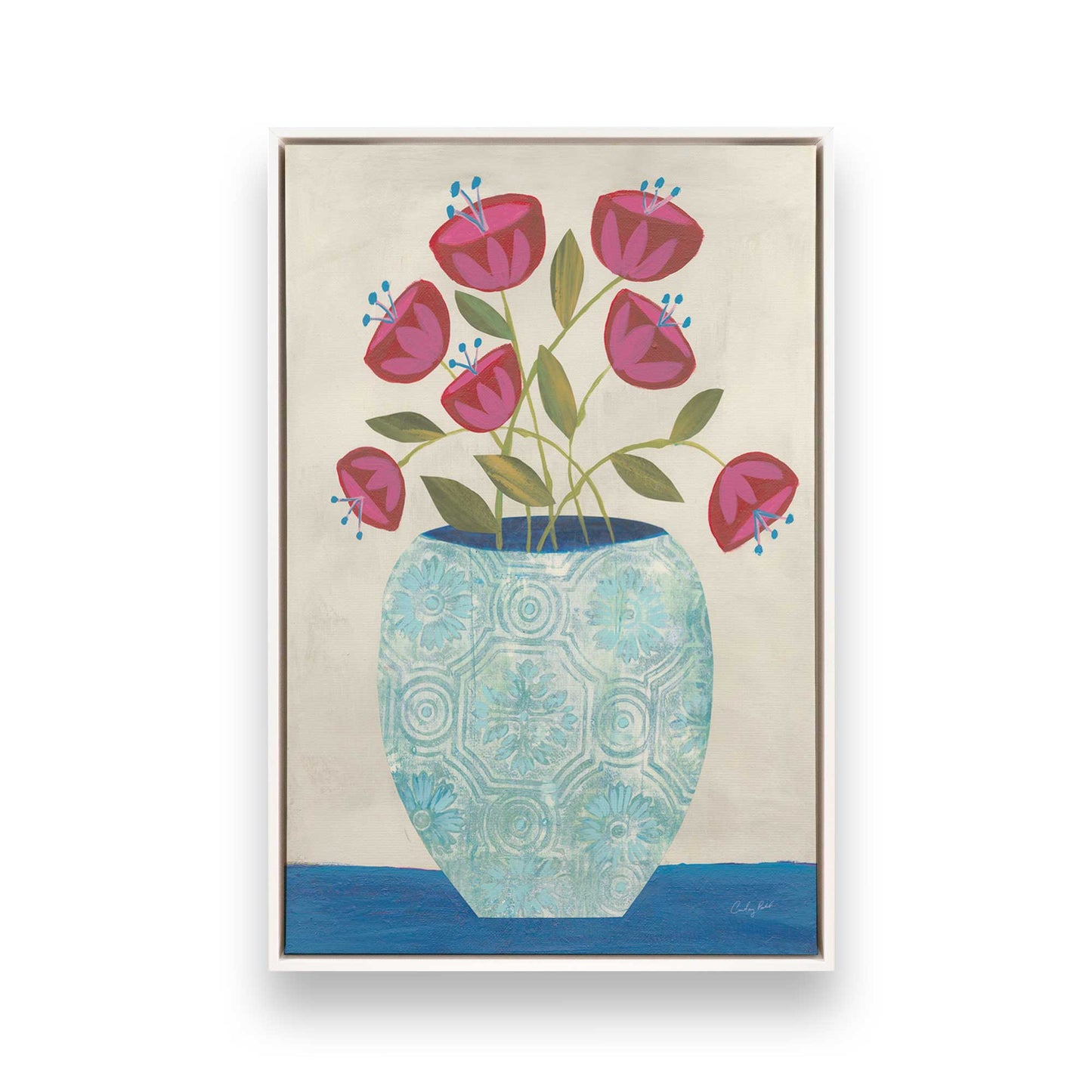 [Color:Opaque White], Picture of art in a White frame