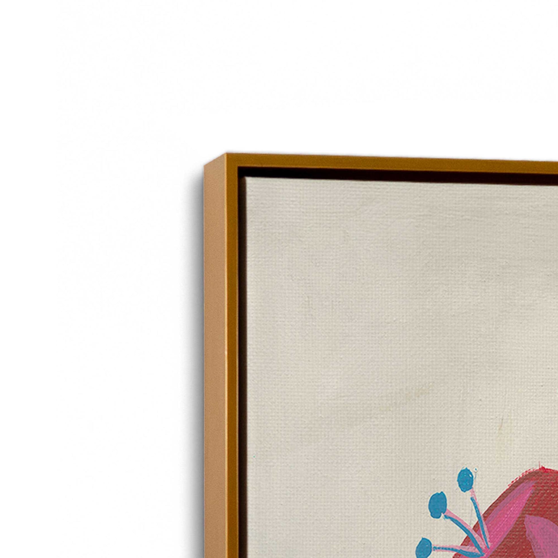 [Color:Polished Gold], Picture of art in a Polished Gold frame at an angle