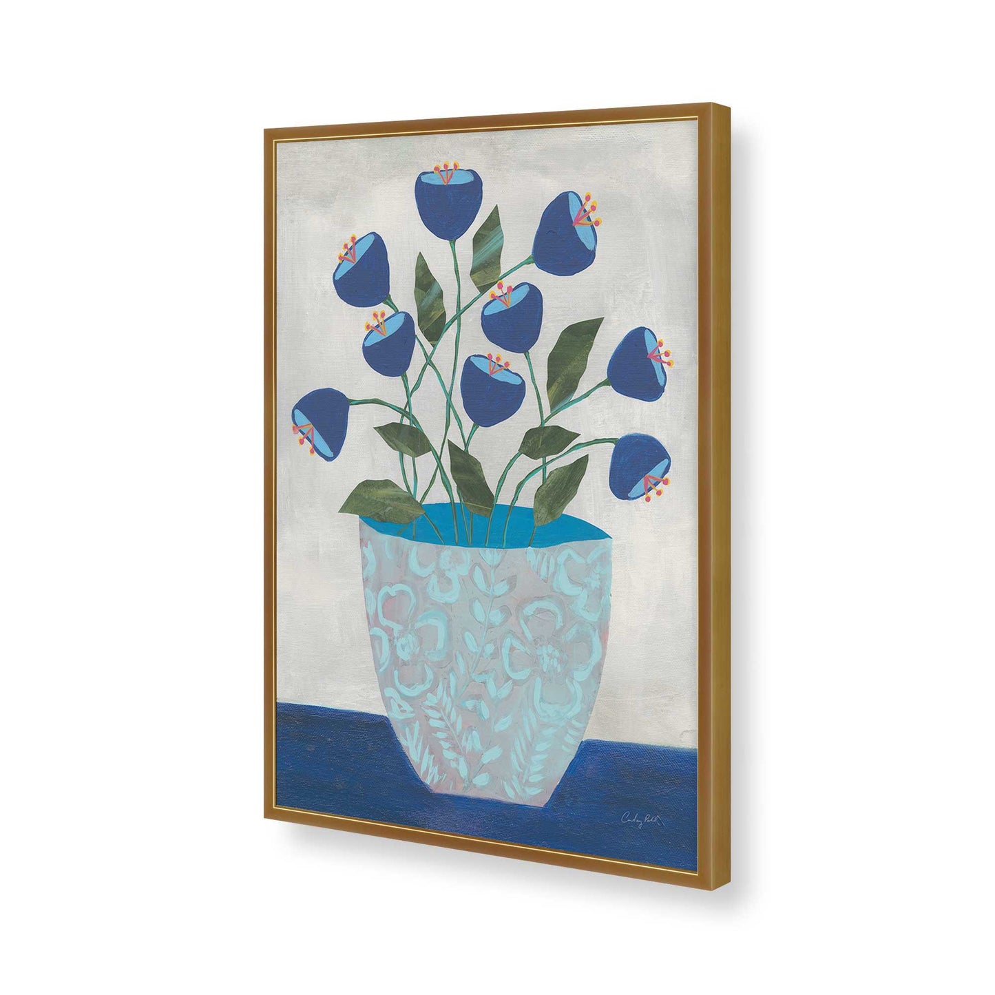 [Color:Polished Gold], Picture of art in a Polished Gold frame of the corner
