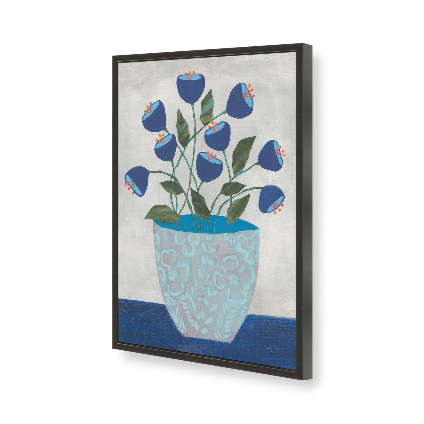 [Color:Satin Black], Picture of art in a Satin Black frame of the corner