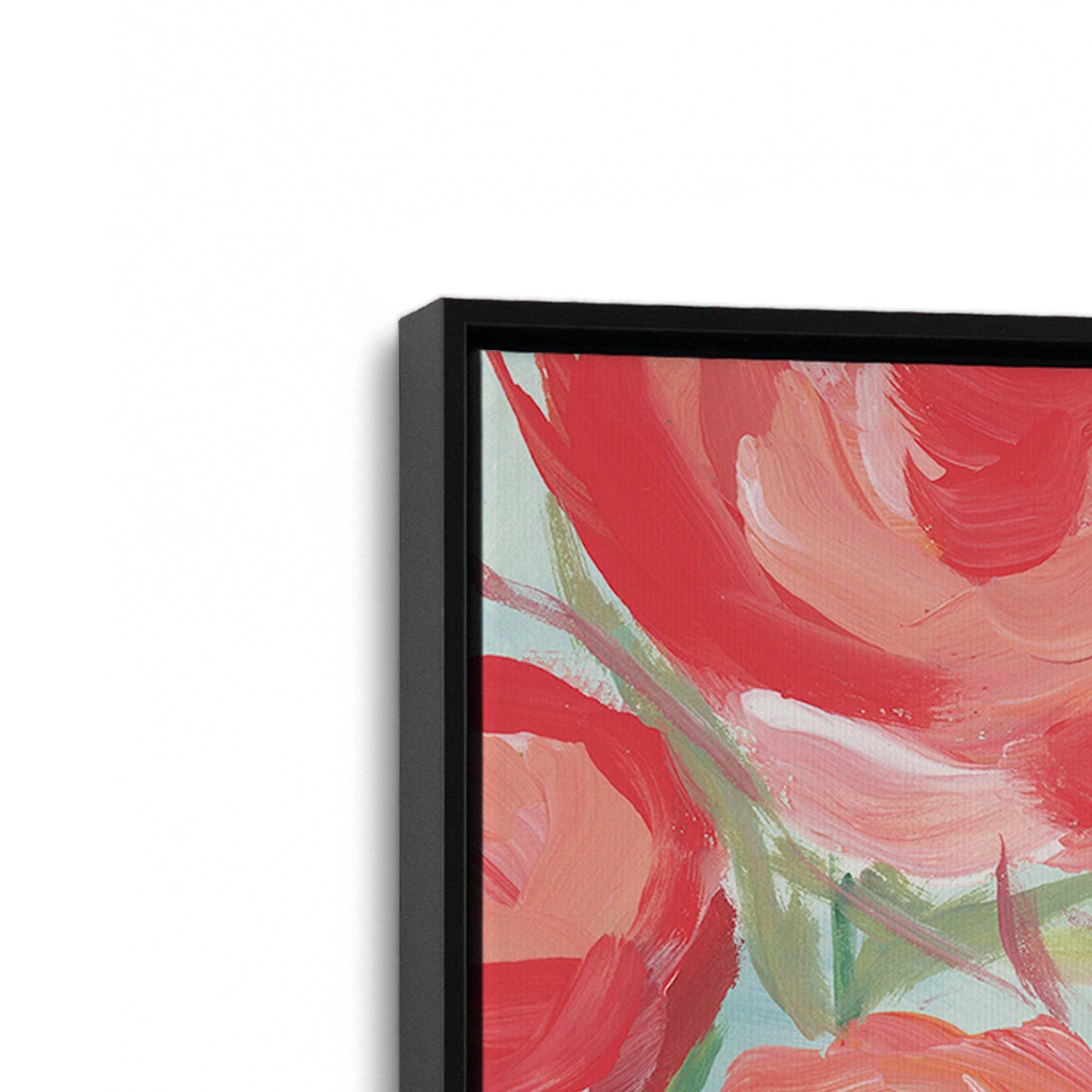 [Color:Satin Black], Picture of art in a Satin Black frame at an angle
