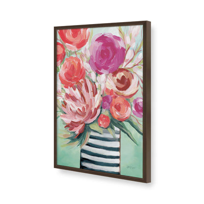 [Color:Brown], Picture of art in a Brown frame of the corner