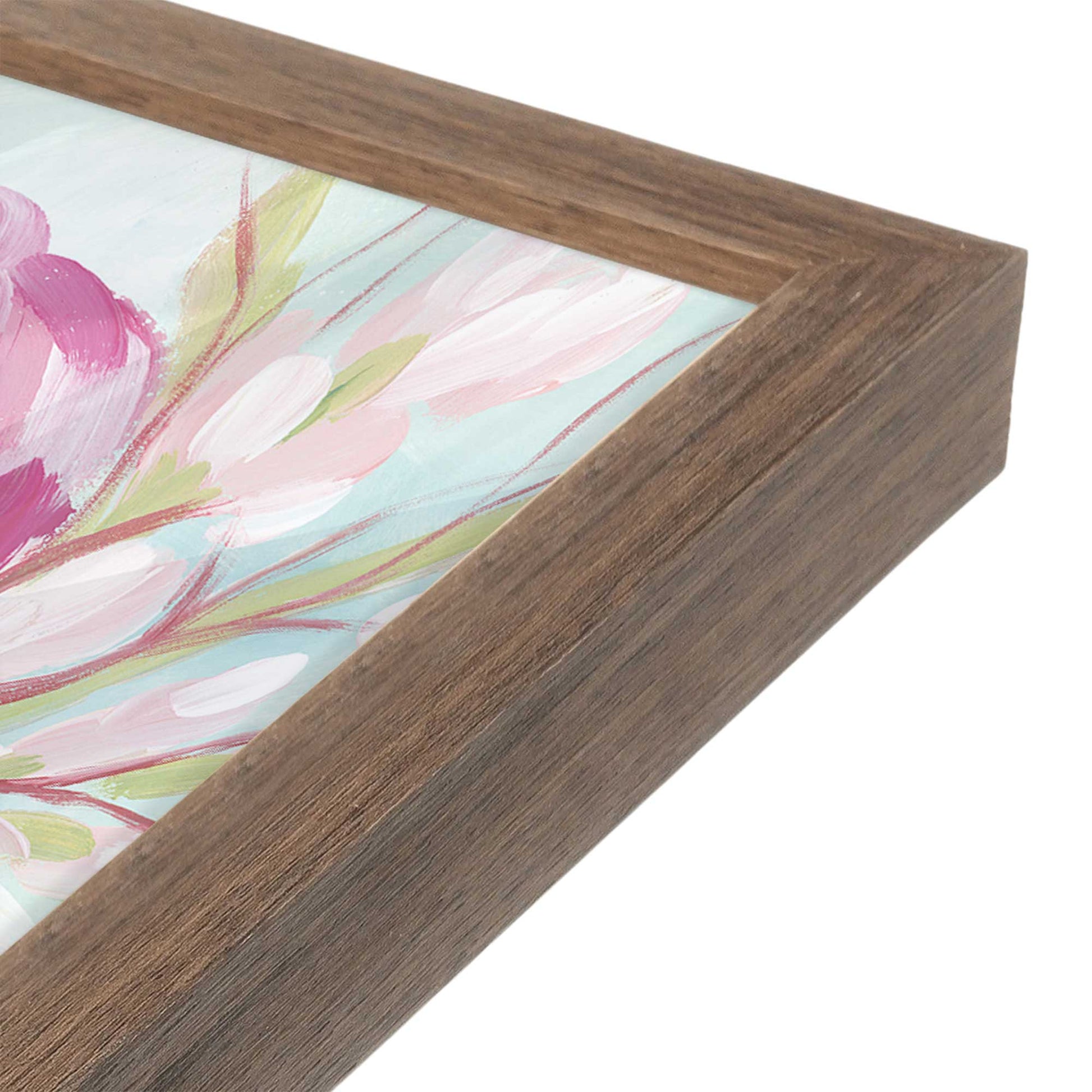 [Color:Walnut], Picture of art in a Walnut frame at an angle