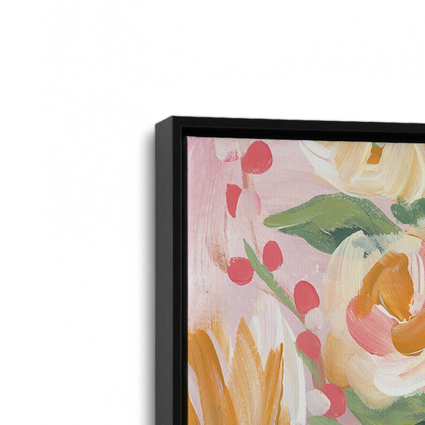 [Color:Satin Black], Picture of art in a Satin Black frame at an angle