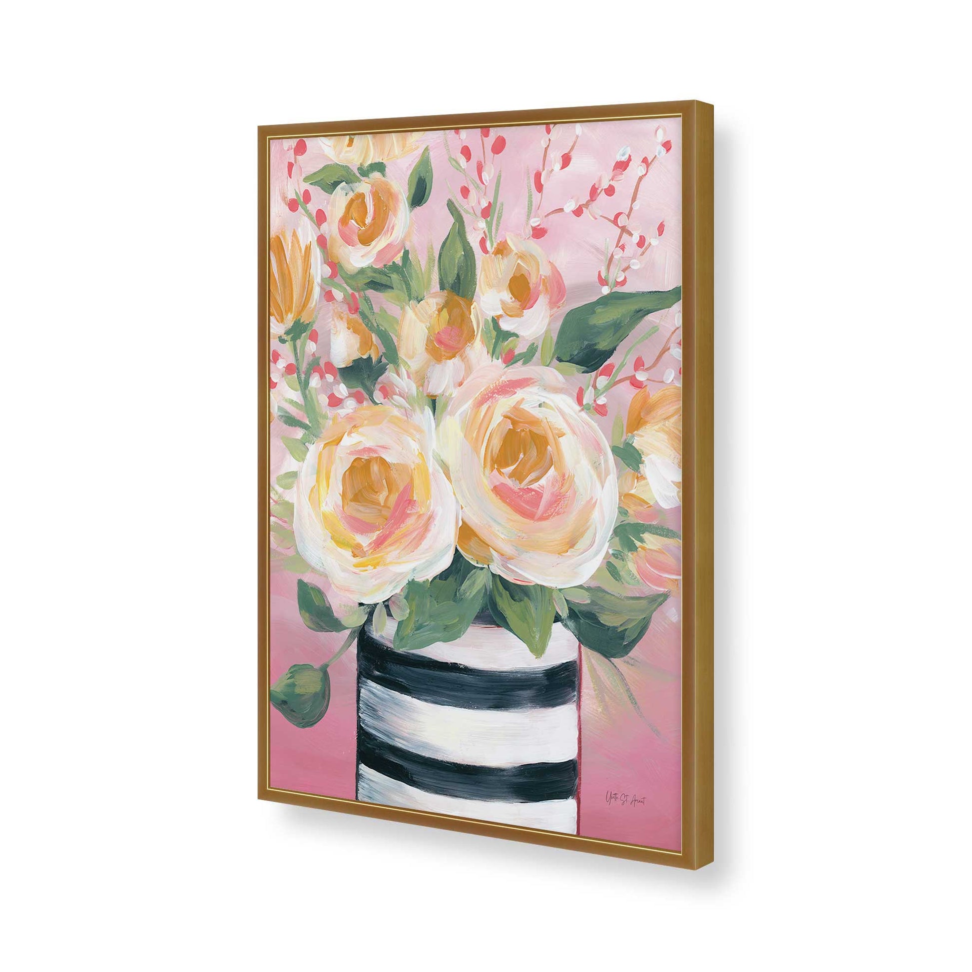 [Color:Polished Gold], Picture of art in a Polished Gold frame of the corner