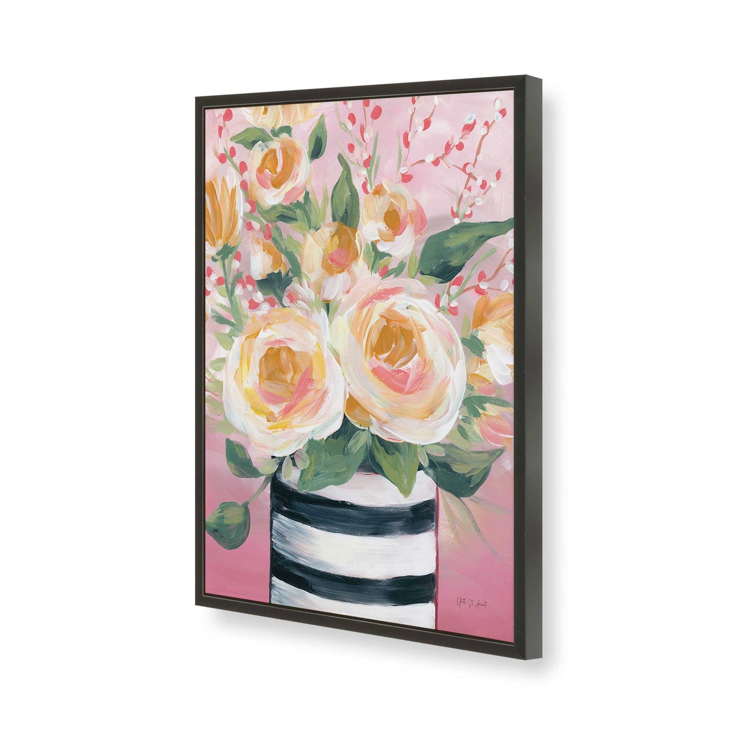 [Color:Satin Black], Picture of art in a Satin Black frame of the corner