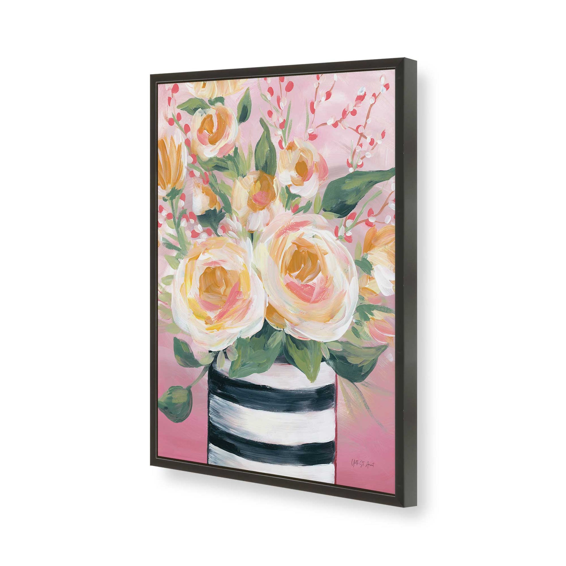 [Color:Satin Black], Picture of art in a Satin Black frame of the corner