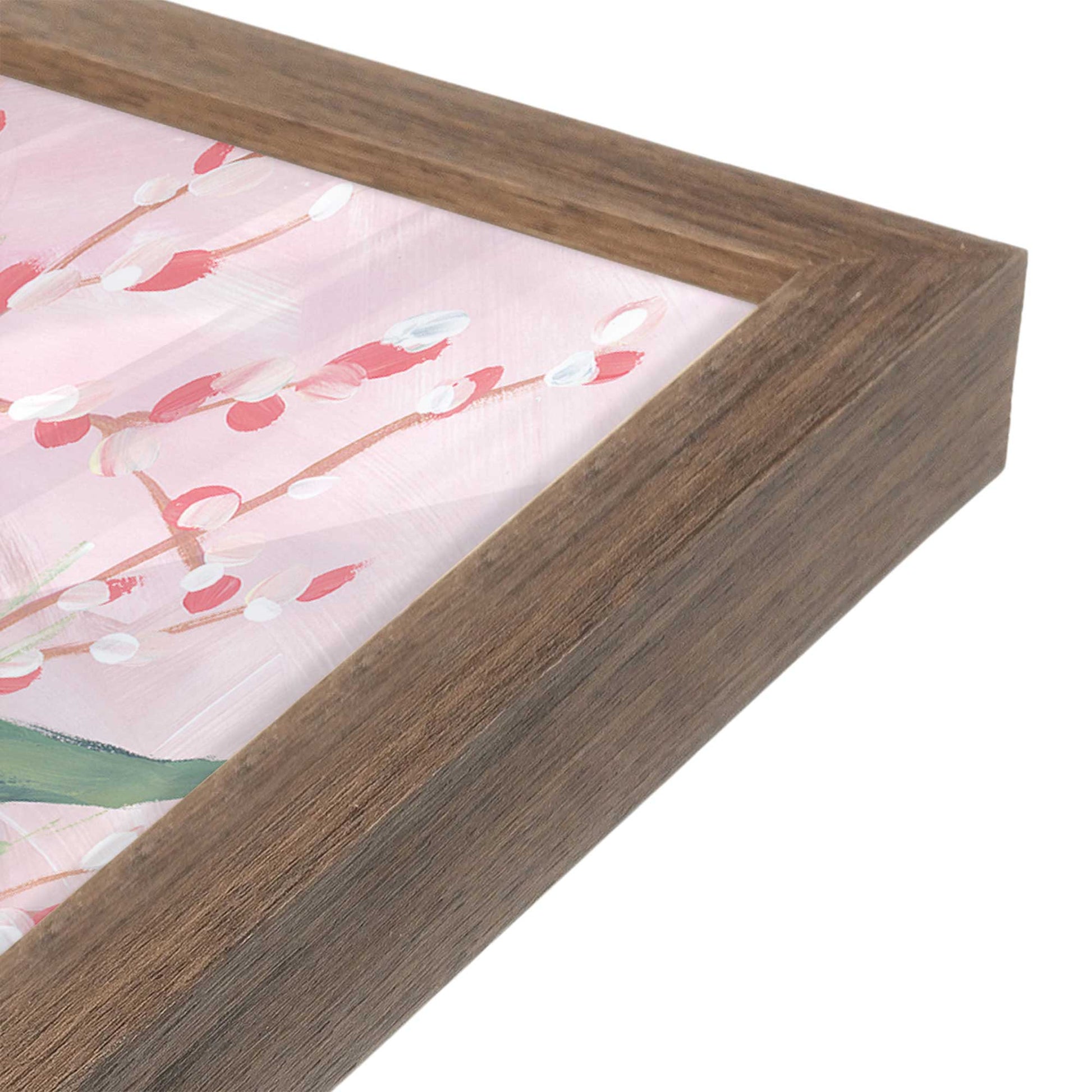 [Color:Walnut], Picture of art in a Walnut frame at an angle