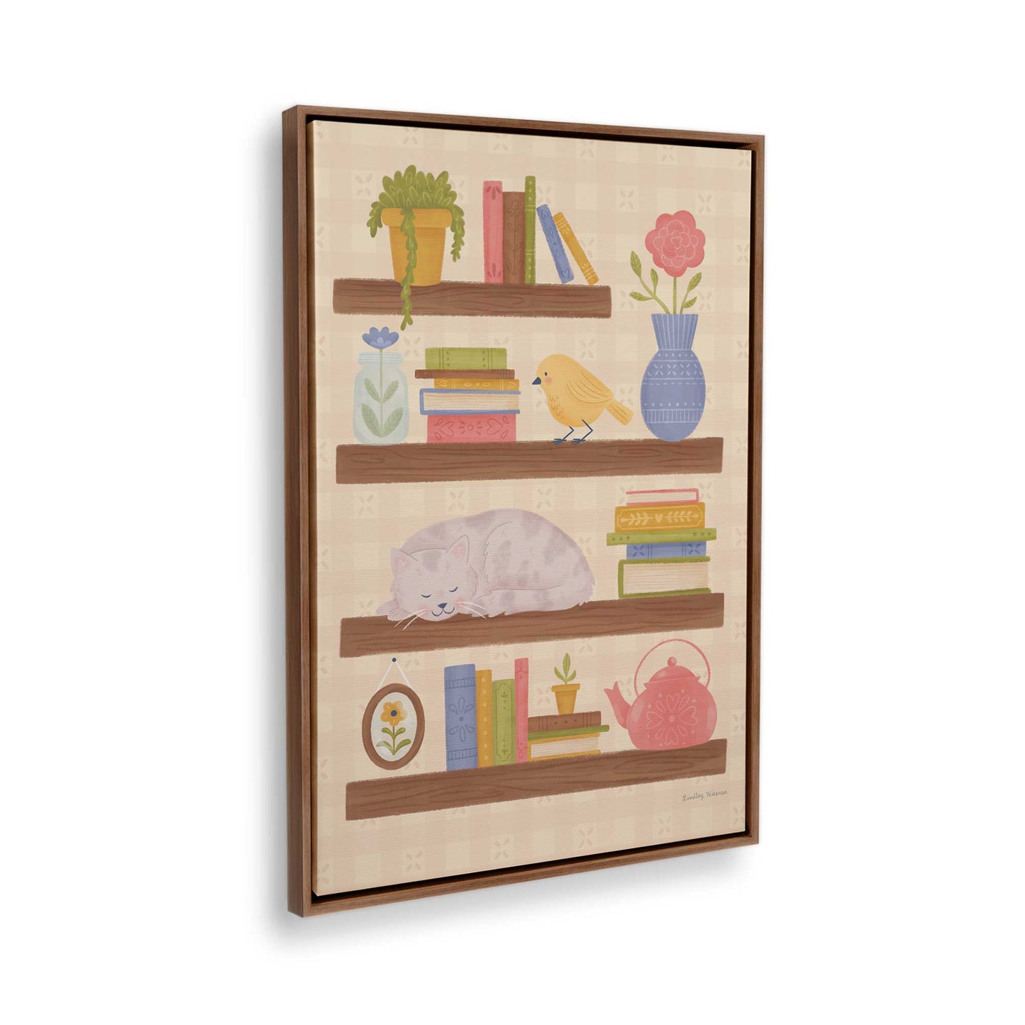 [Color:Walnut], Picture of the corner of the art