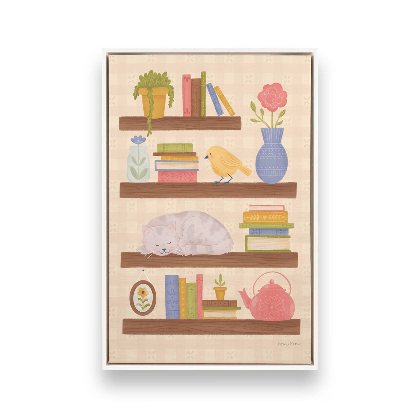 [Color:Opaque White], Picture of art in a White frame