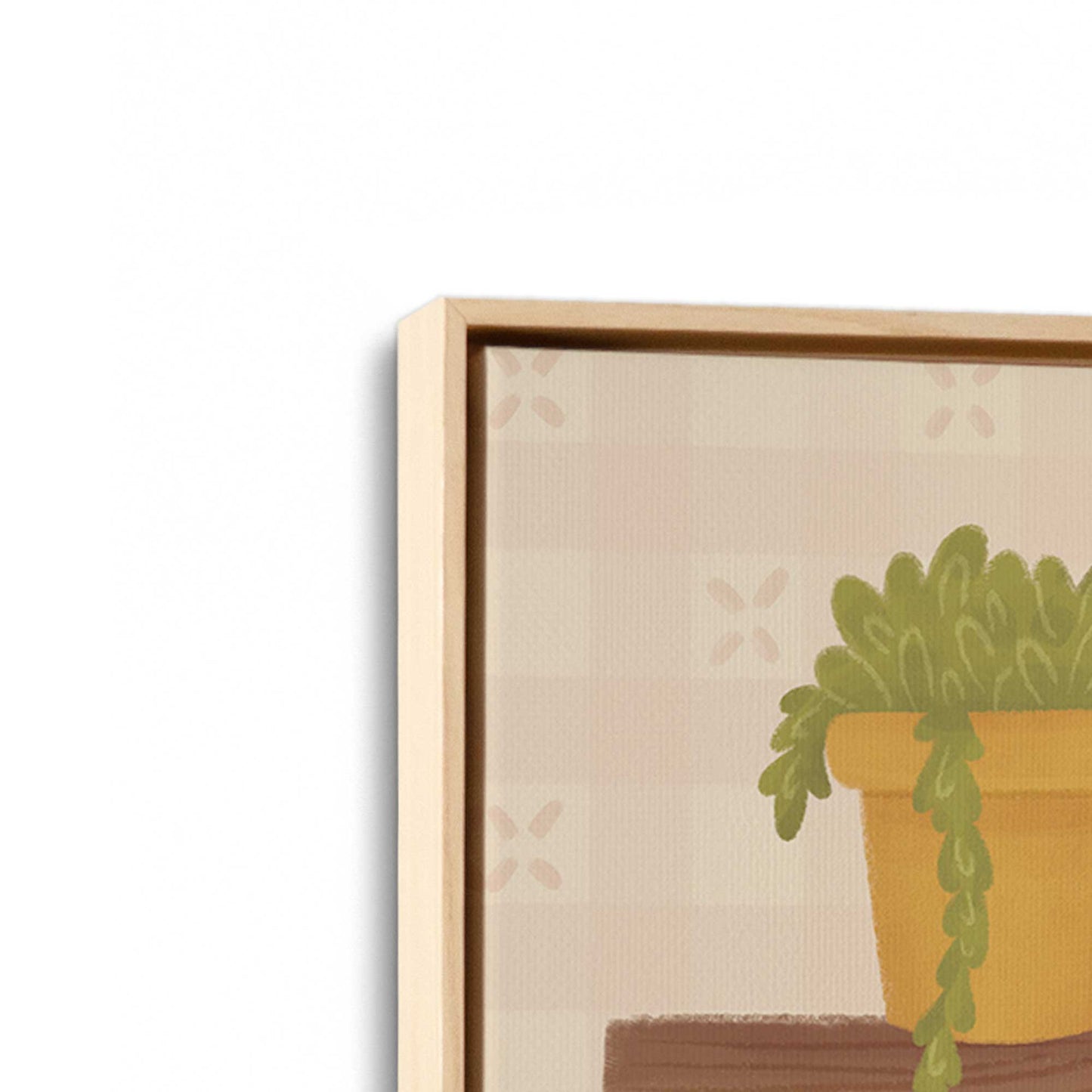 [Color:American Maple], Picture of art in a American Maple frame at an angle