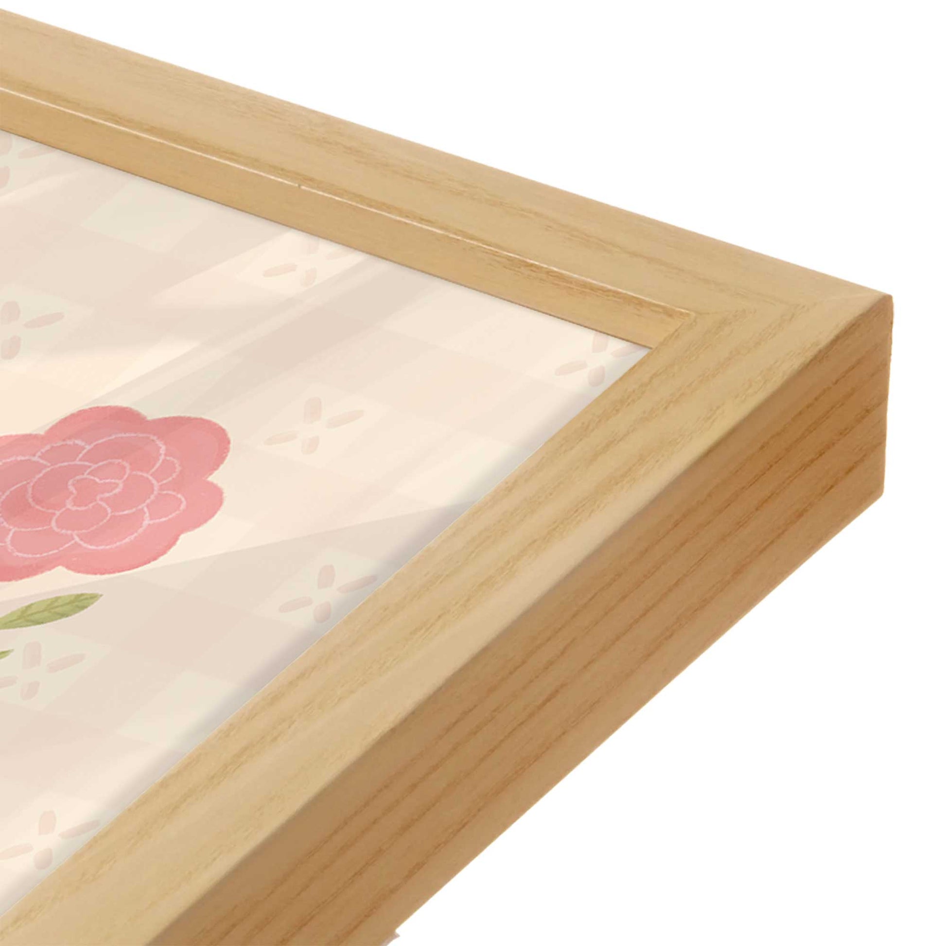 [Color:American Maple], Picture of art in a American Maple frame at an angle