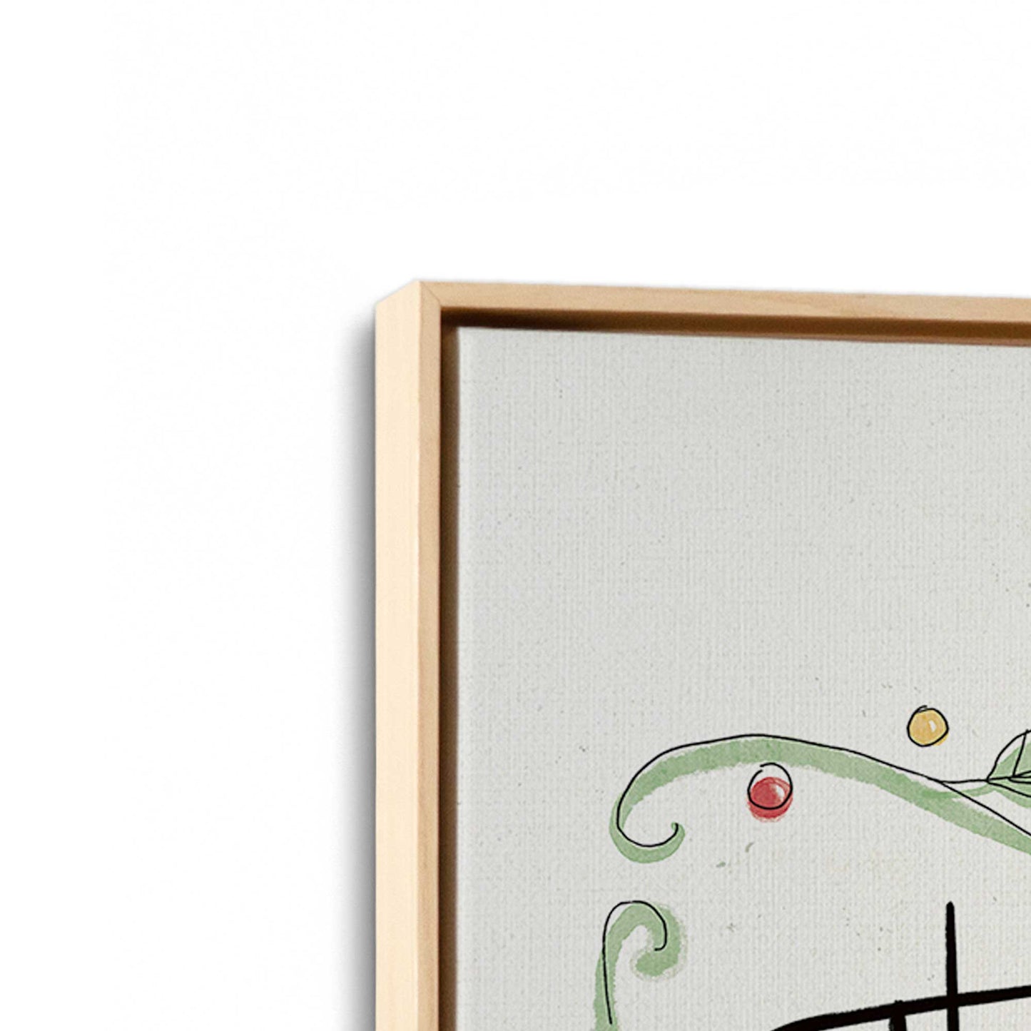 [Color:American Maple], Picture of art in a American Maple frame at an angle