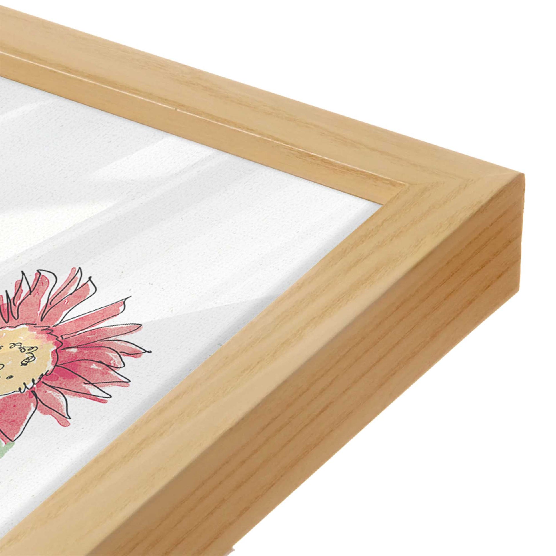 [Color:American Maple], Picture of art in a American Maple frame at an angle