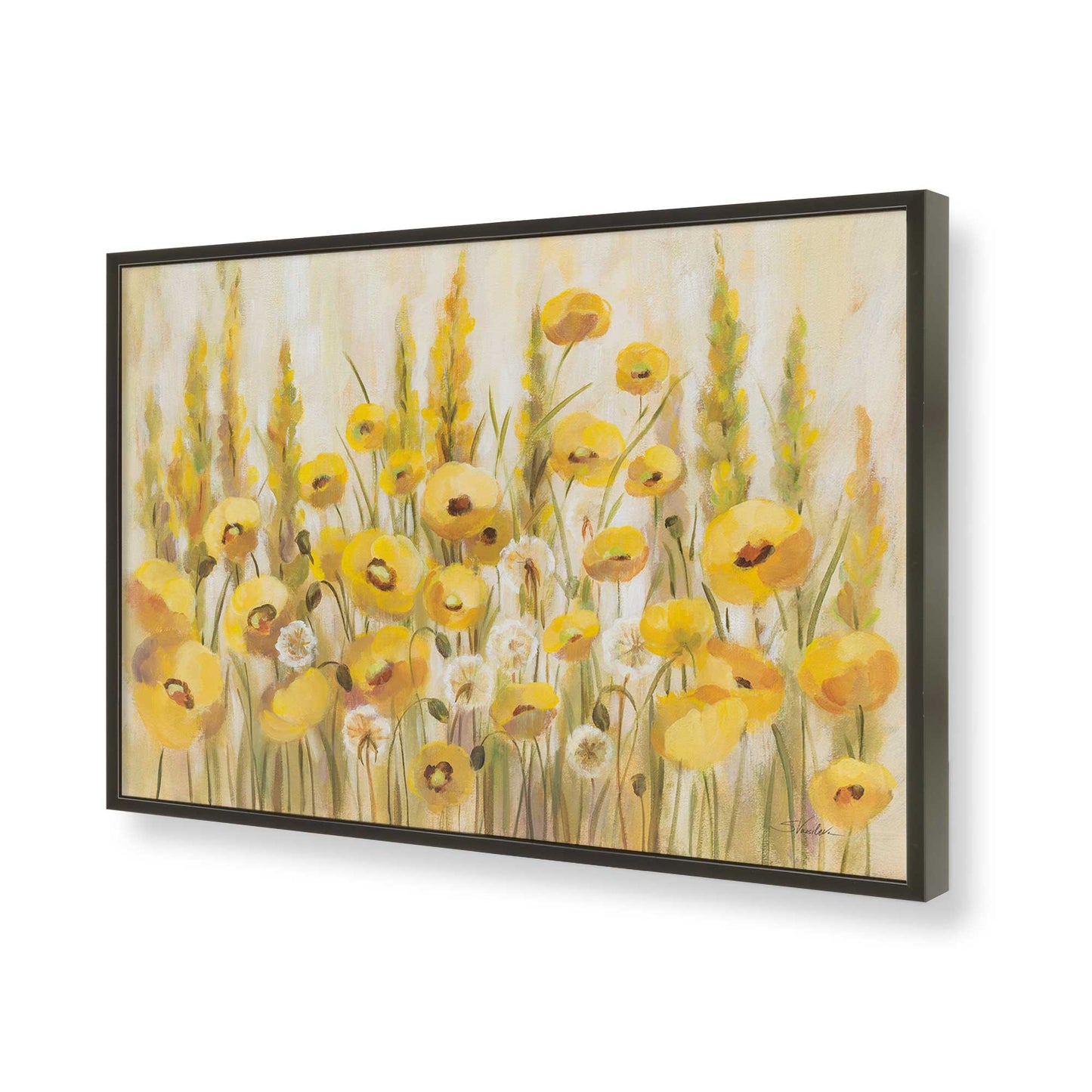 [Color:Satin Black], Picture of art in a Satin Black frame of the corner