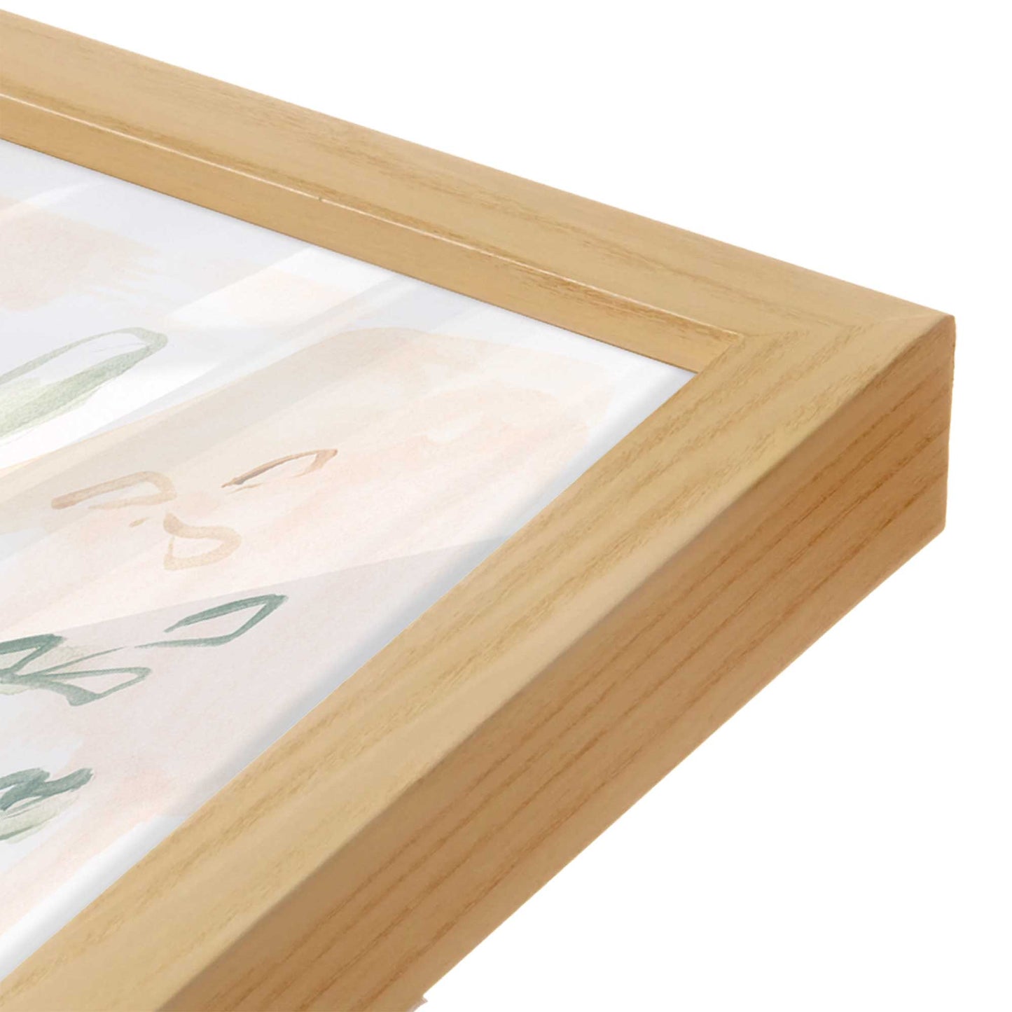 [Color:American Maple], Picture of art in a American Maple frame at an angle