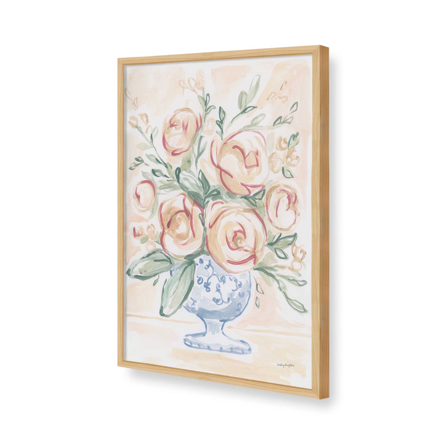 [Color:American Maple], Picture of art in a American Maple frame of the corner