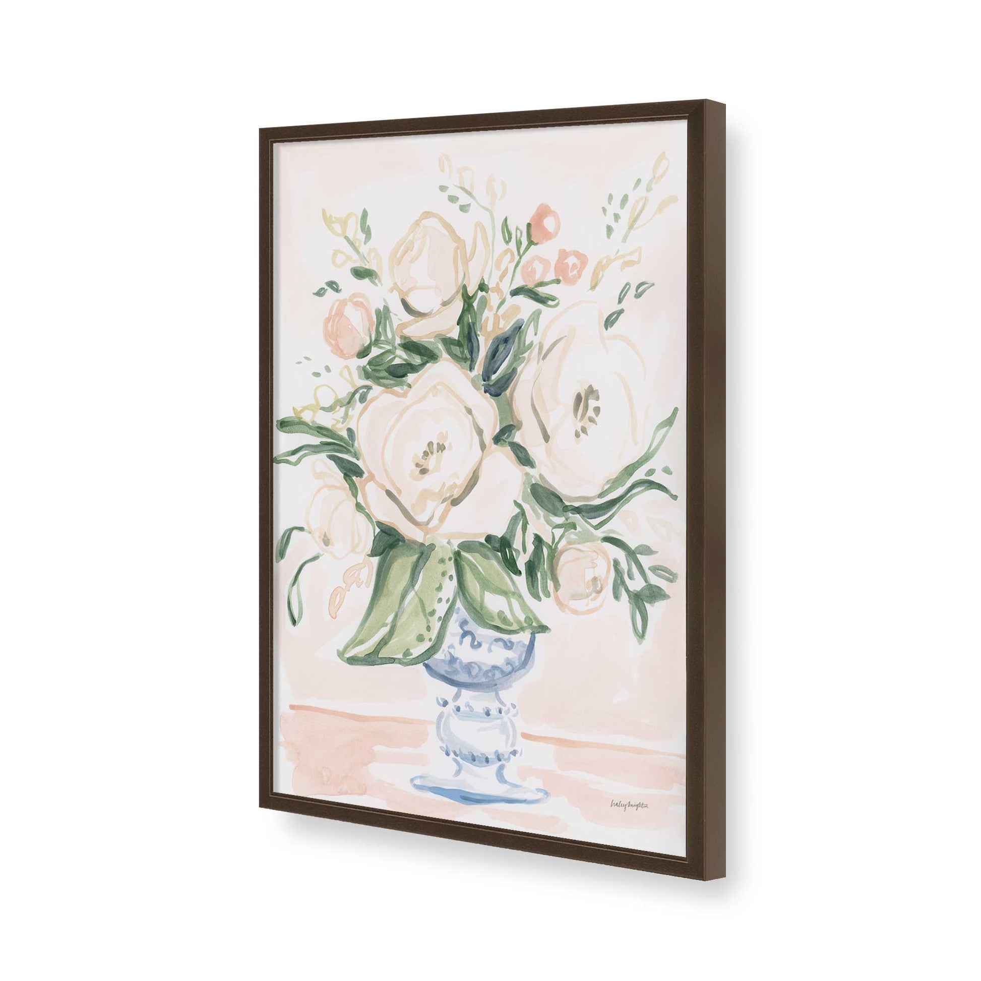 [Color:Brown], Picture of art in a Brown frame of the corner