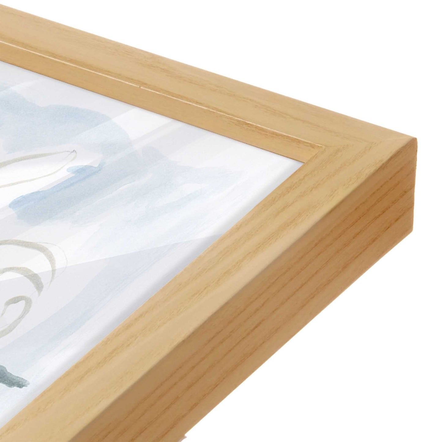[Color:American Maple], Picture of art in a American Maple frame at an angle