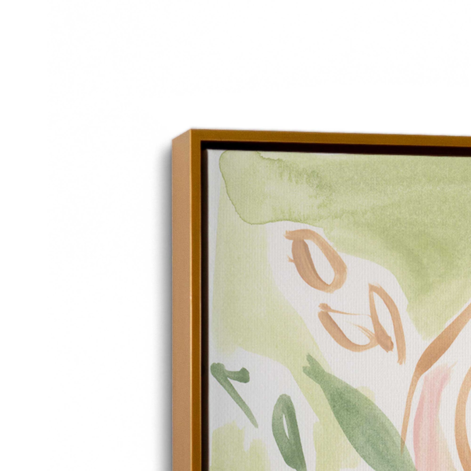 [Color:Polished Gold], Picture of art in a Polished Gold frame at an angle