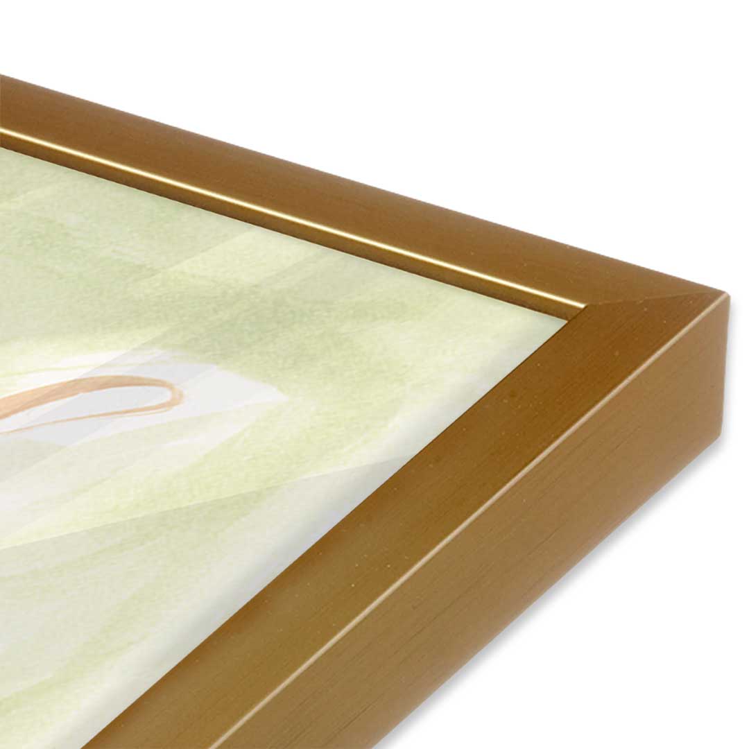 [Color:Polished Gold], Picture of art in a Polished Gold frame at an angle