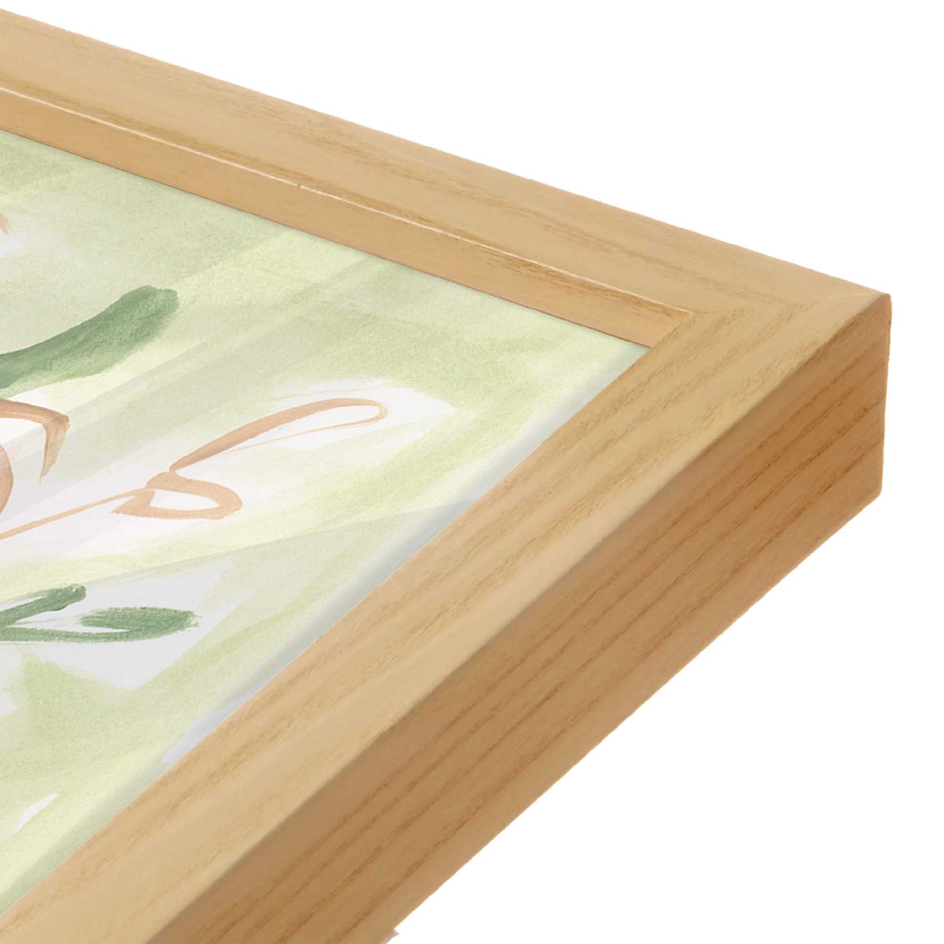 [Color:American Maple], Picture of art in a American Maple frame at an angle