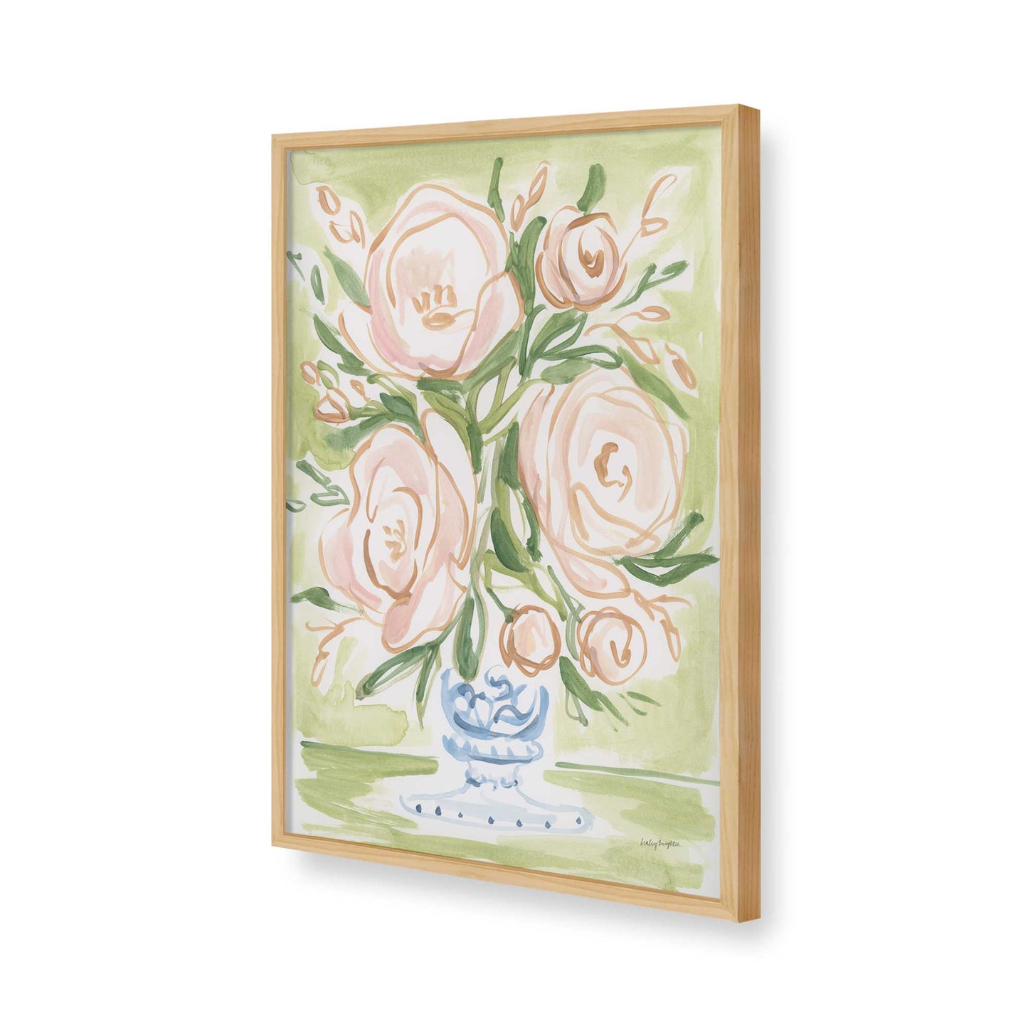 [Color:American Maple], Picture of art in a American Maple frame of the corner