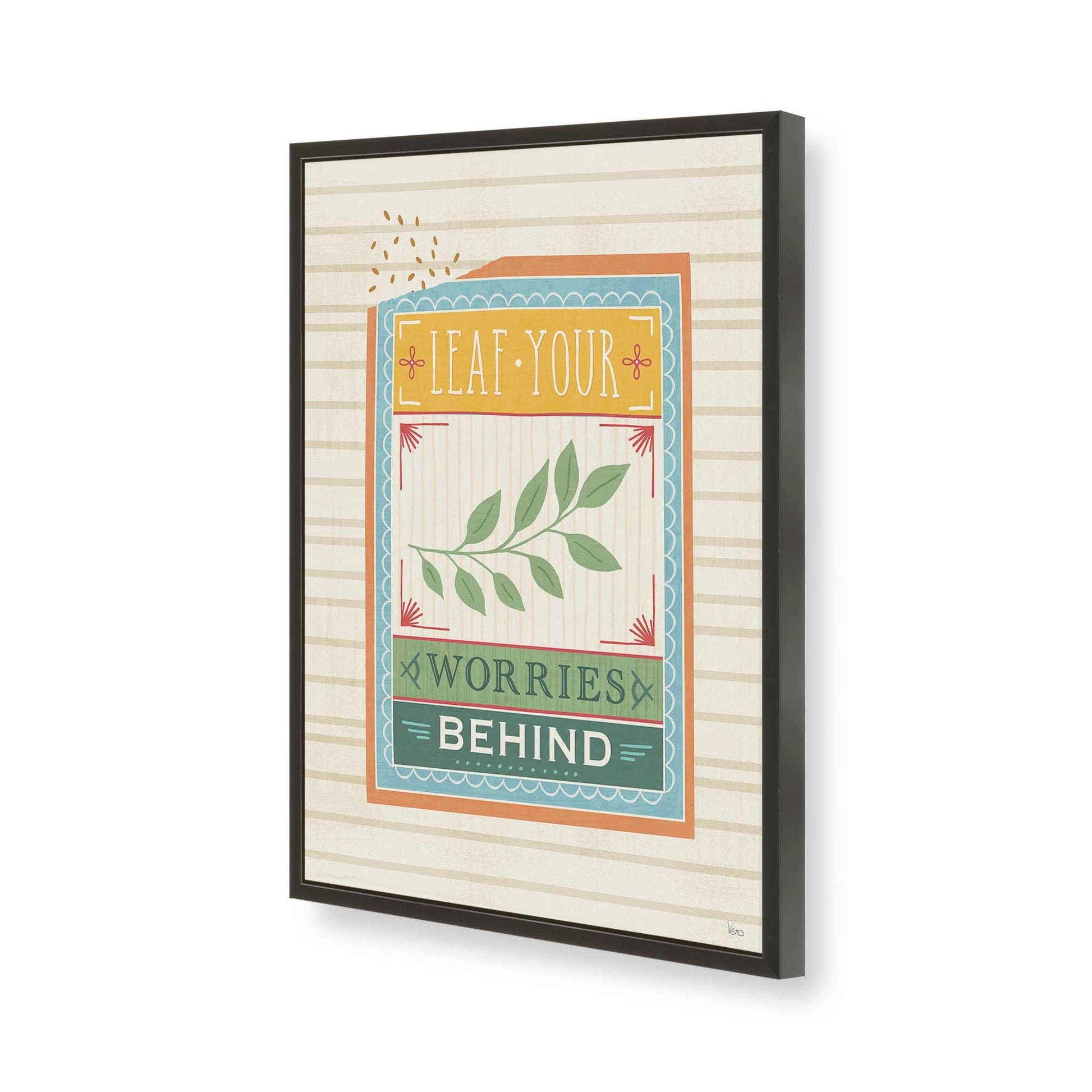 [Color:Satin Black], Picture of art in a Satin Black frame of the corner