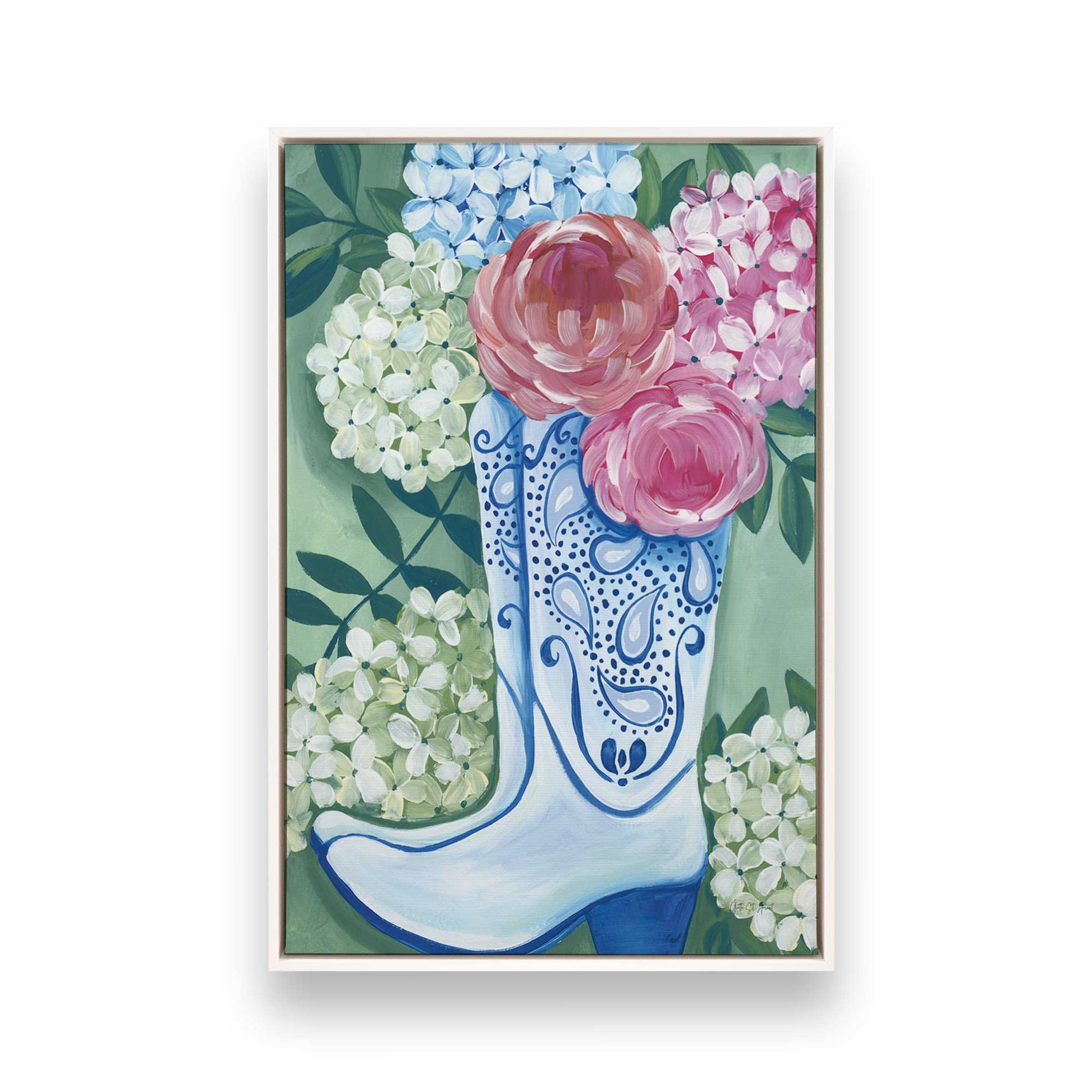[Color:Opaque White], Picture of art in a White frame