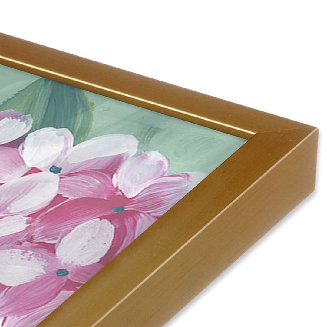 [Color:Polished Gold], Picture of art in a Polished Gold frame at an angle