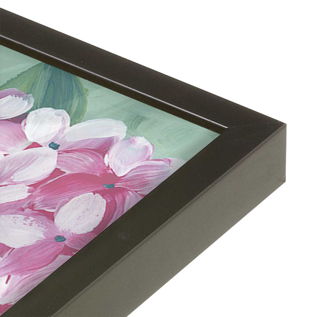 [Color:Satin Black], Picture of art in a Satin Black frame at an angle